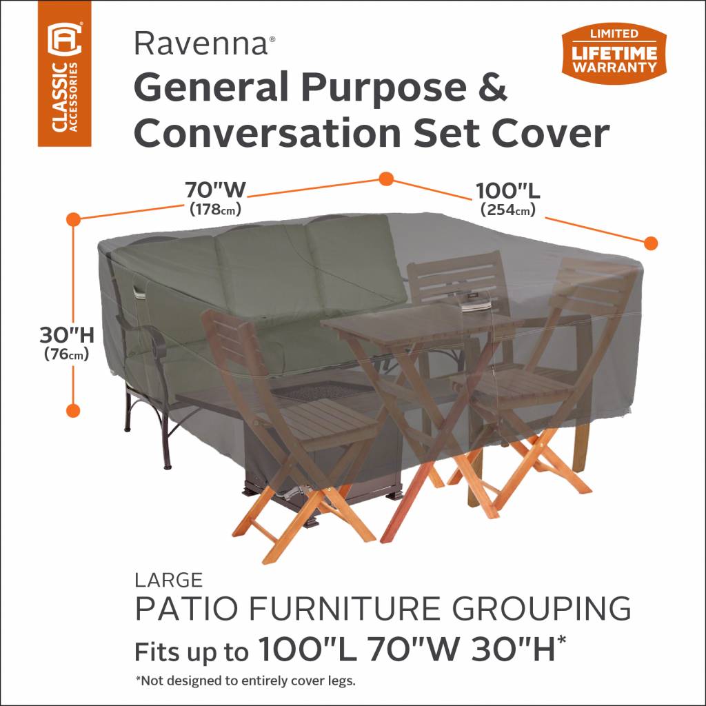 Patio or lounge set cover 254 x 178 H: 76 cm