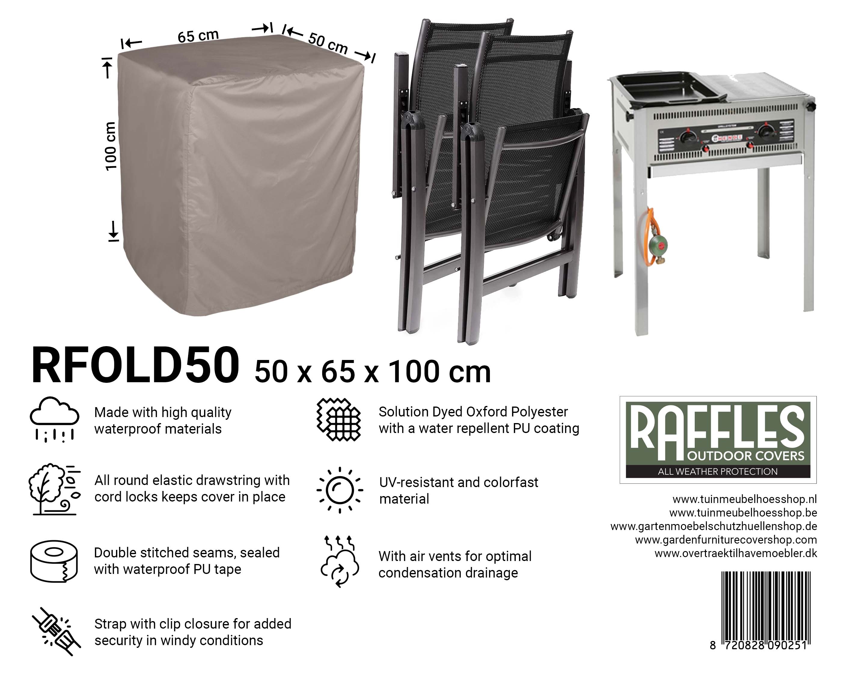 Cover 65 x 50 H: 100 cm for camping grill or camping BBQ