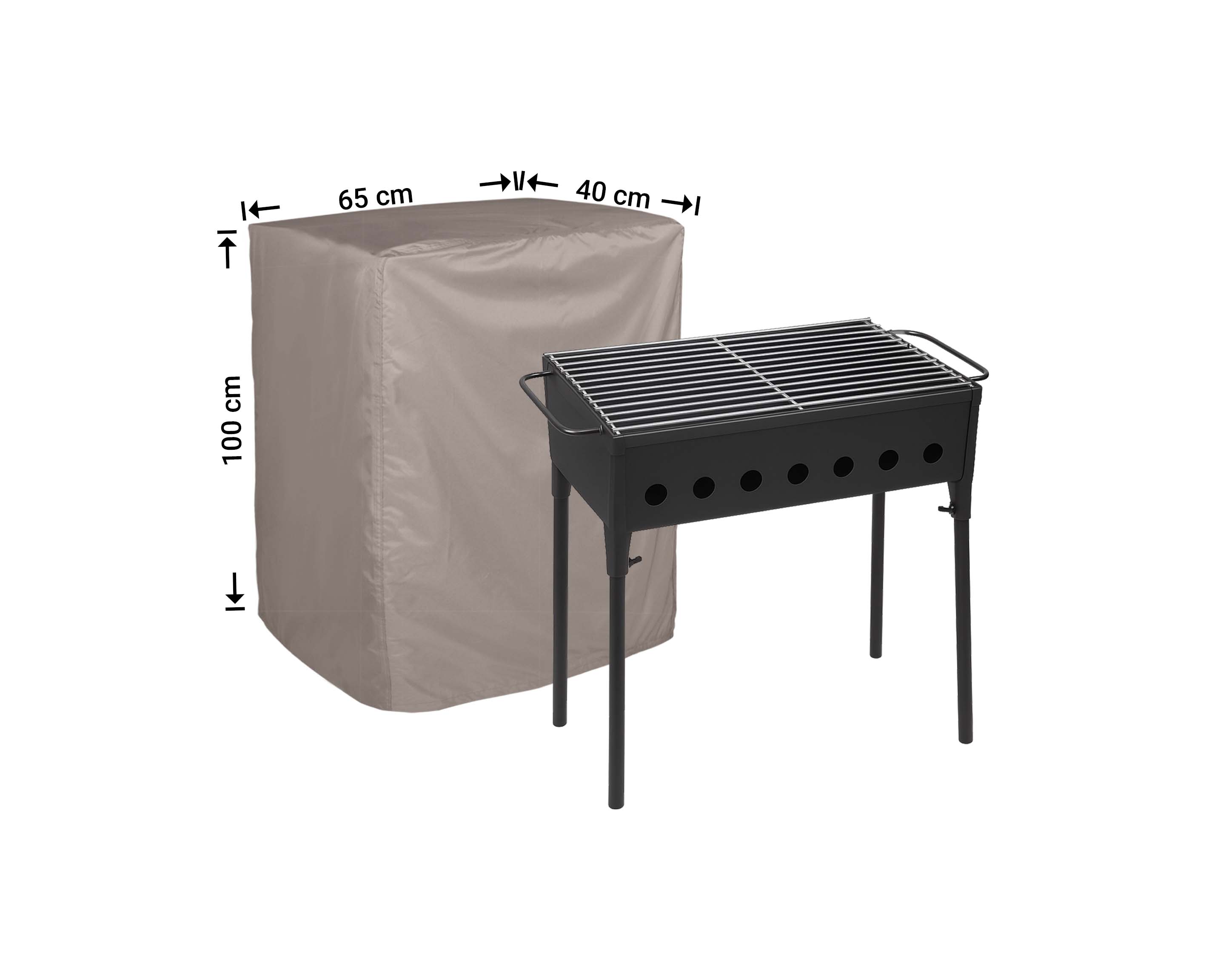 Cover 65 x 40 H: 100 cm for flatbed BBQ or grill Cover 65 x 40 H: 100 cm for flatbed BBQ or grill