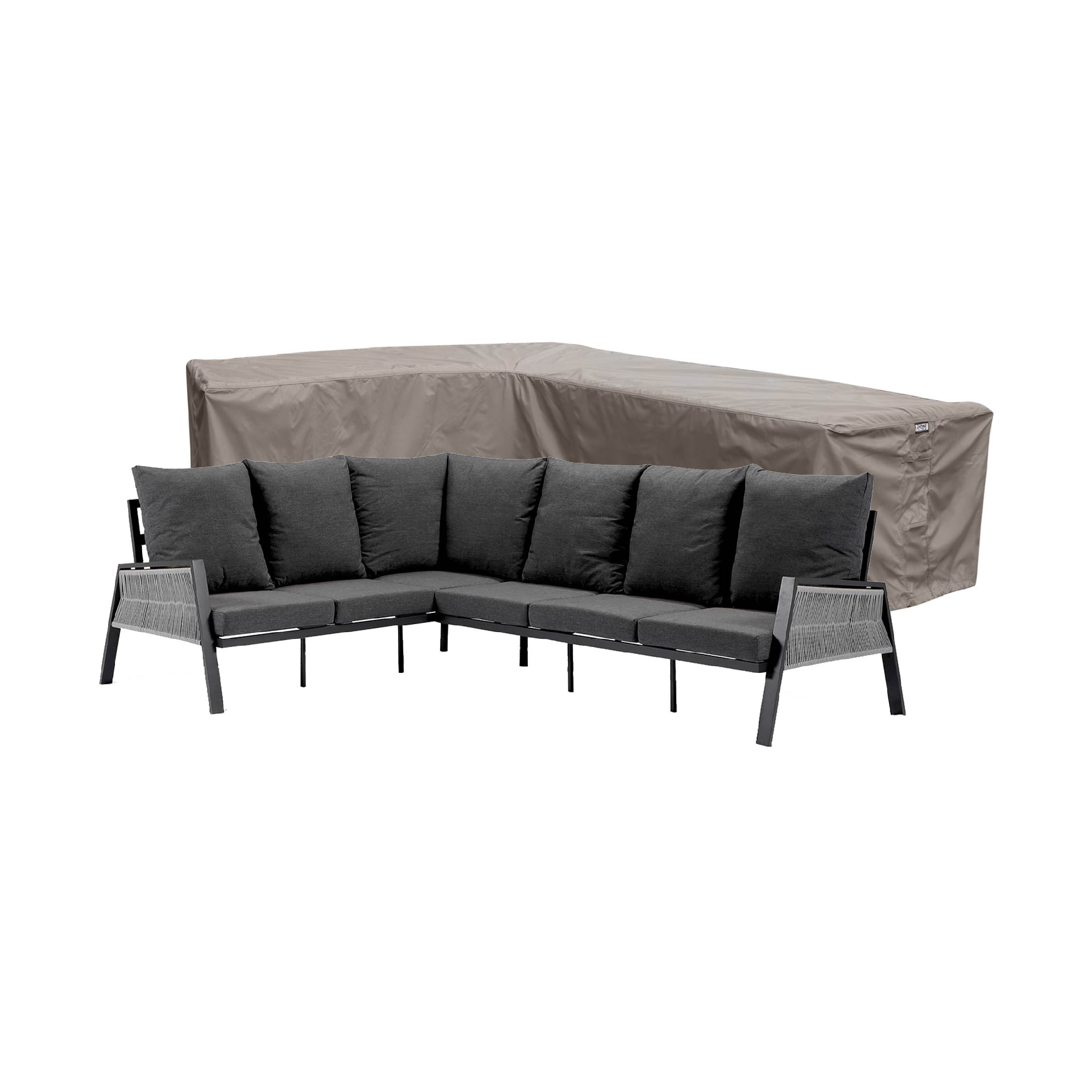 Corner sofa cover with uneven sides Corner sofa cover with uneven sides