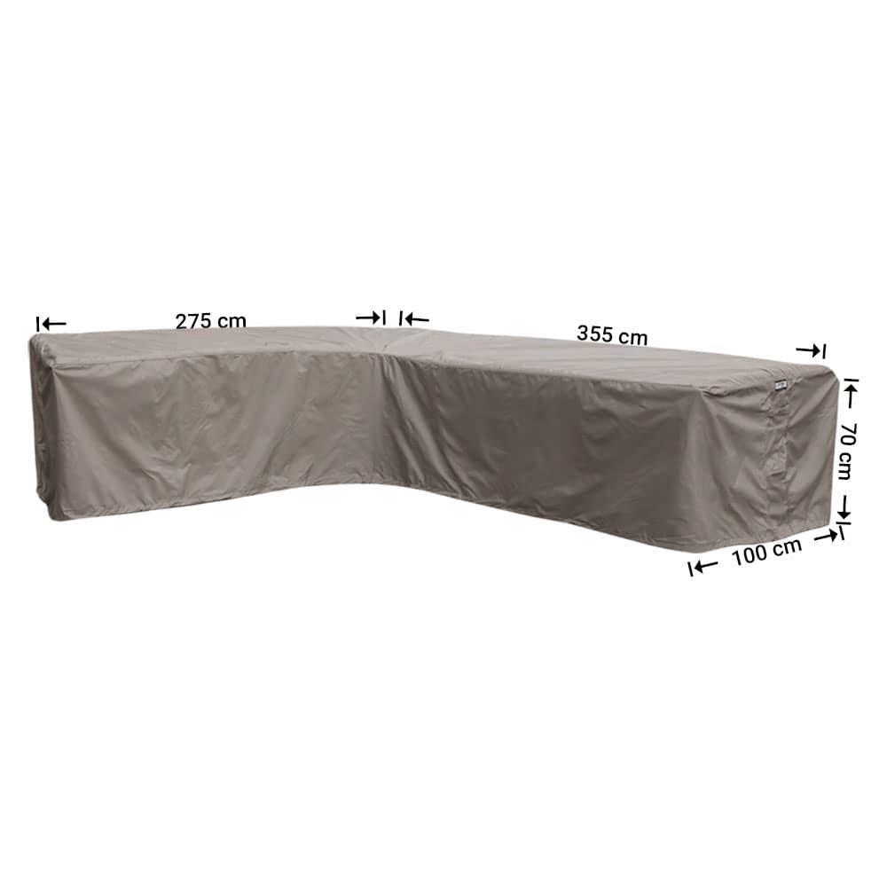 RHS355275left-completeIguLq0Tz6Y3VG L-vormige bank beschermhoes 355 x 275 x 100 H: 70 cm