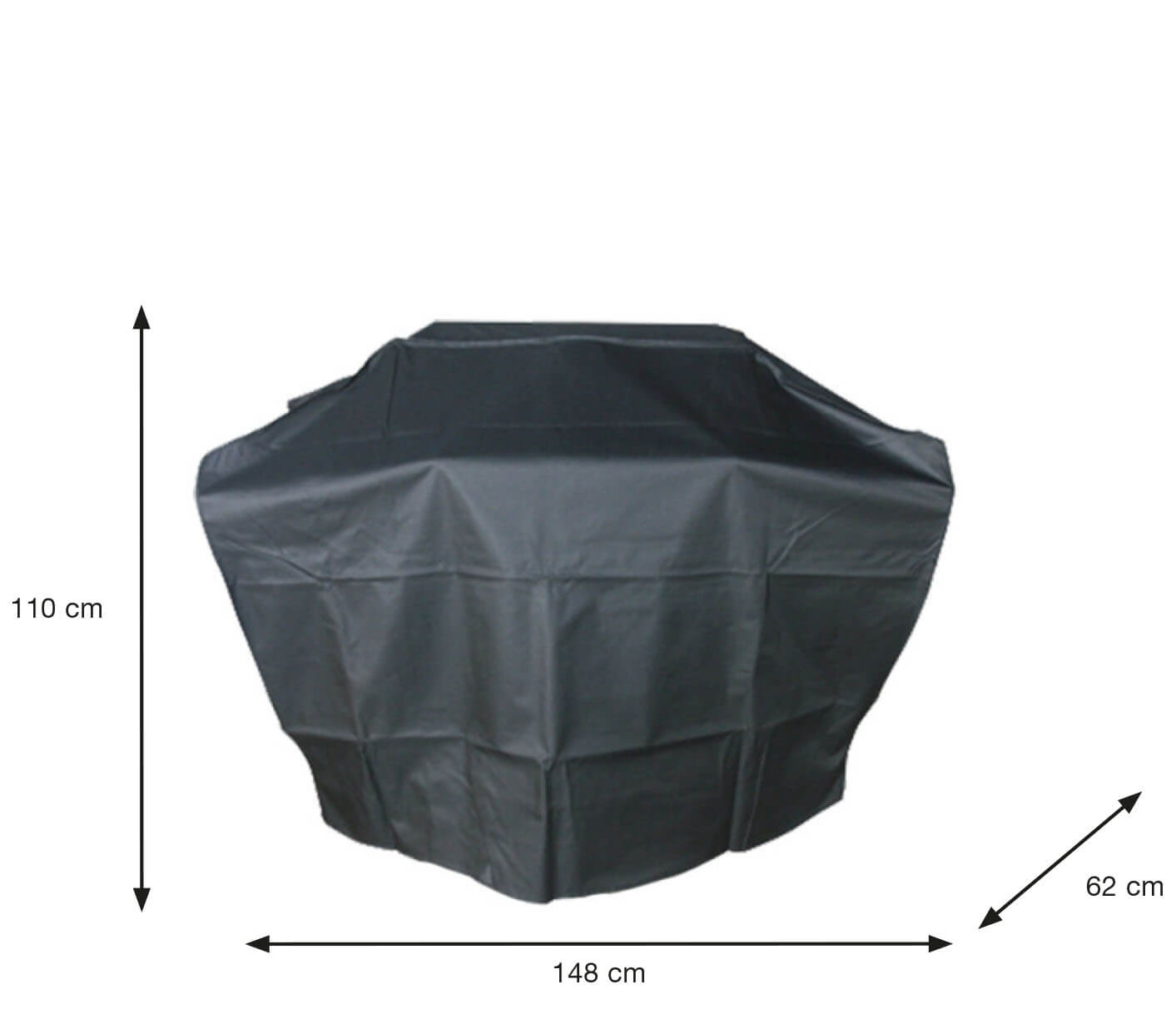 Large gas BBQ cover 148 x 62 H: 110 cm