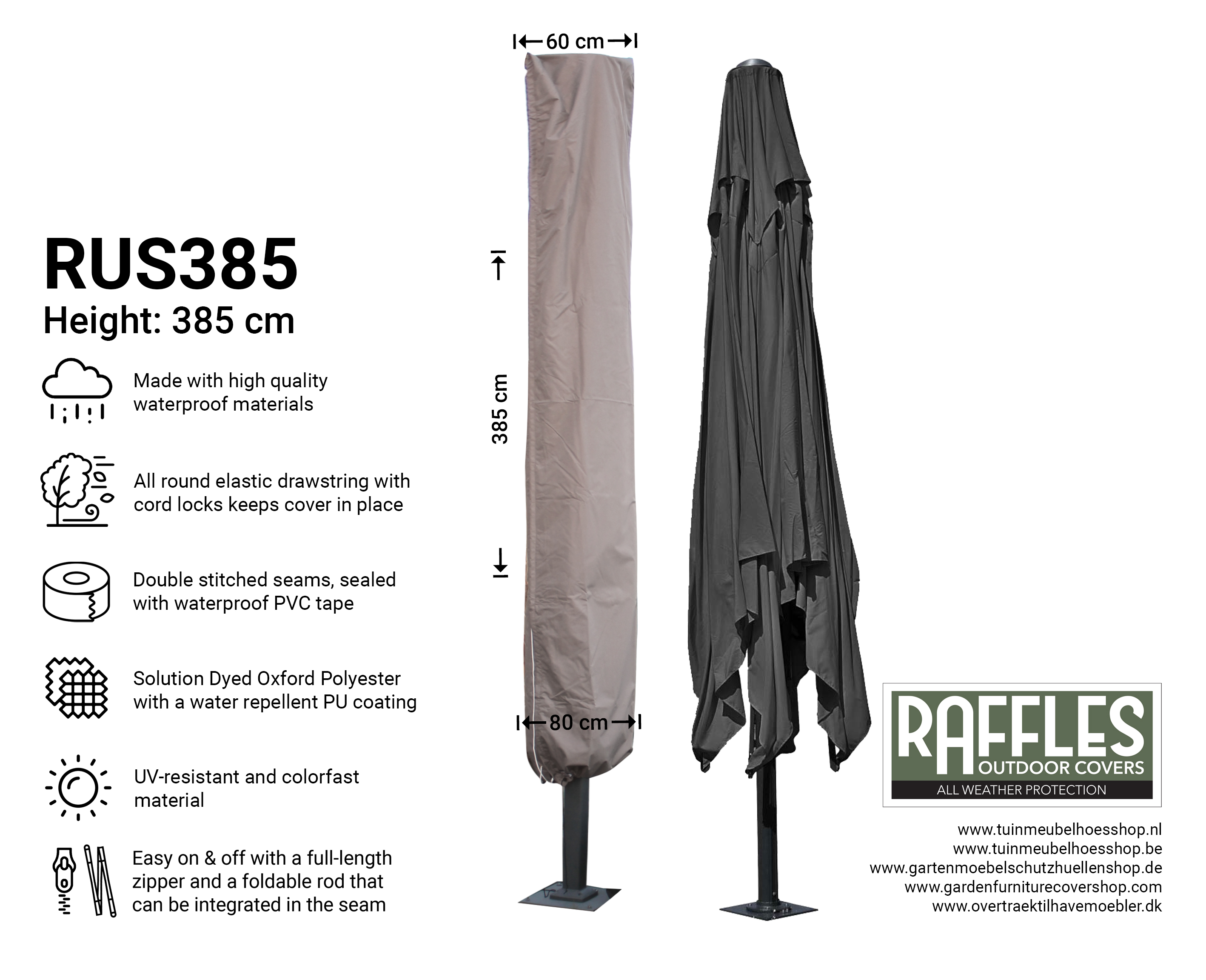 RUS385 Parasolhoes H: 385 cm