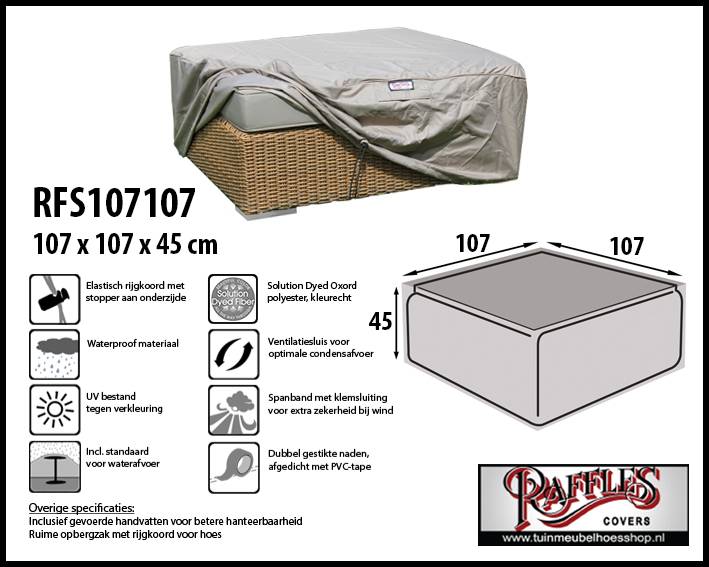 Cover for hocker 107 x 107 H: 45 cm