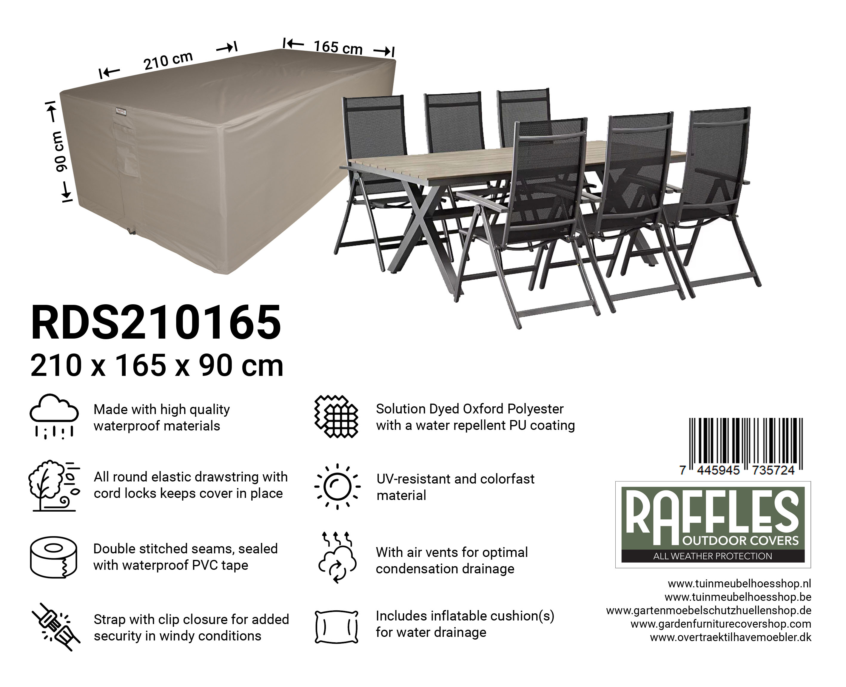 RDS210165_7445945735724tGnUtLfKE9mhc RDS210165 hoes tuinset 210 x 165 H: 90 cm