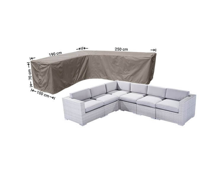 RHS250190leftfBr6hVy5uY0KBML4mI0Kq4mBx7 Beschermhoes voor hoekbank 250 x 190 x 100 H: 70 cm