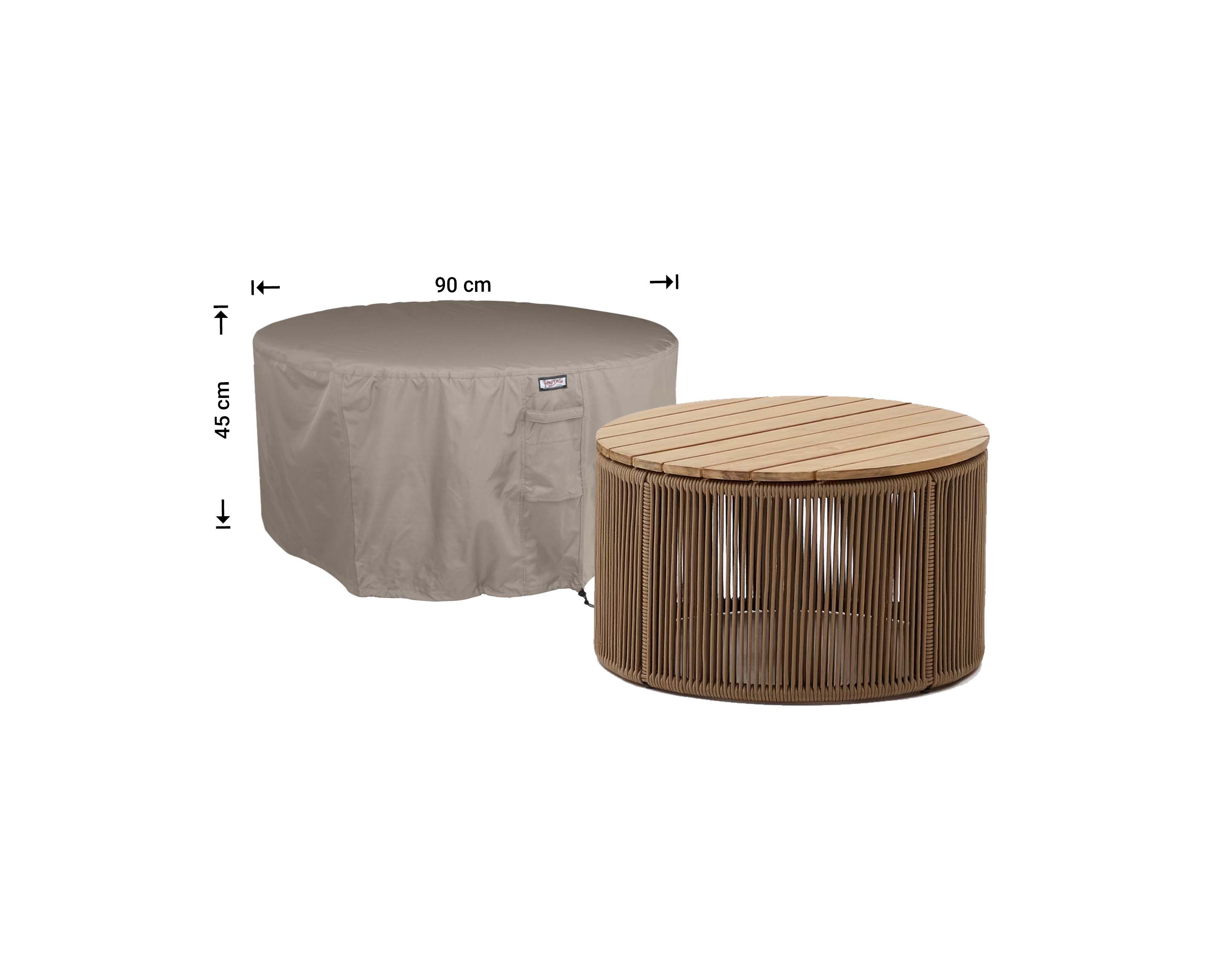 Round side table cover diam.: 90 cm H: 45 cm Round side table cover diam.: 90 cm H: 45 cm