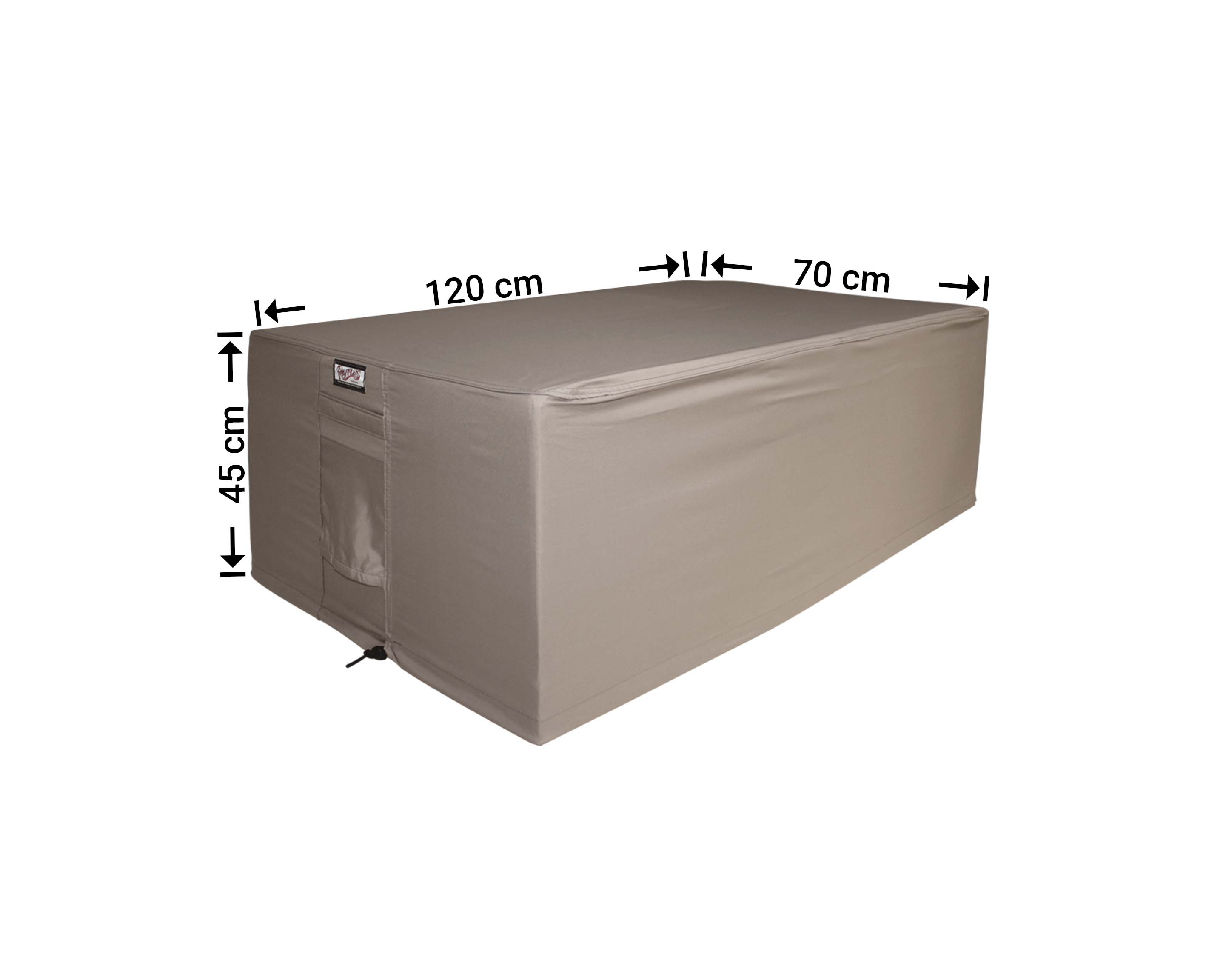RFS12070_hoes-afmeting Protection cover for footstool 120 x 70 H: 45 cm