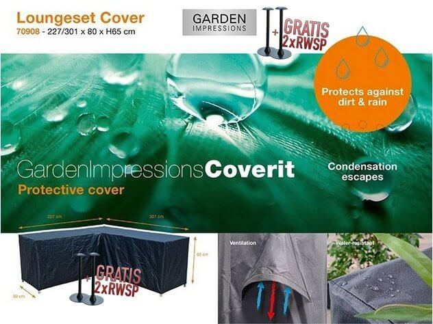 Corner lounge sofa cover 301 x 227 x 80 H: 65 cm