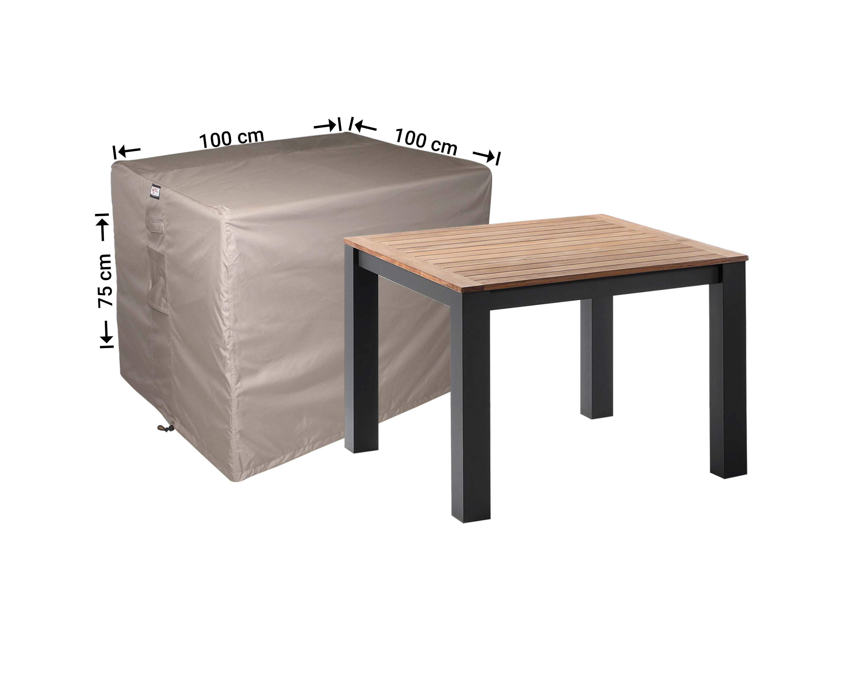 RT100_8720828089767 Tuintafel hoes 100 x 100 H: 75 cm