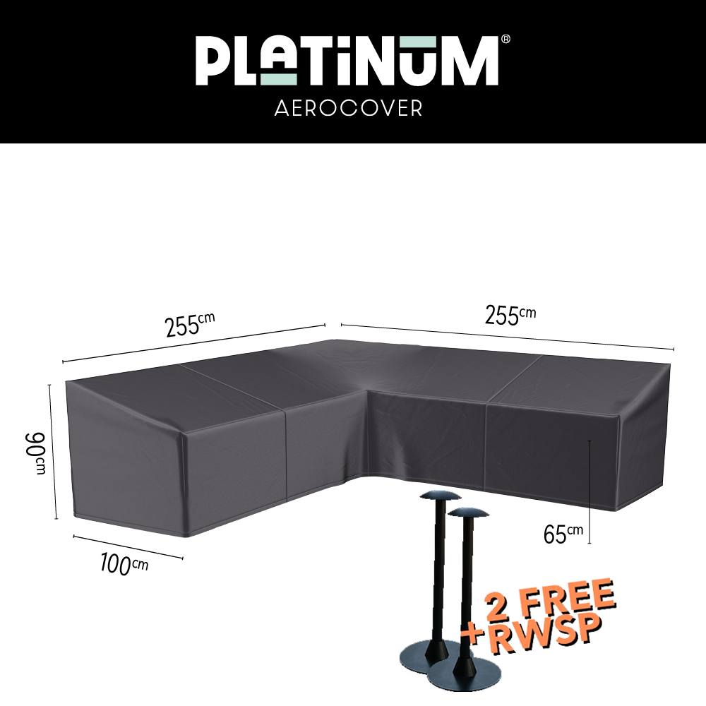 Cover for a corner sofa 255 x 255 x 100 H: 90 - 65 cm - high model