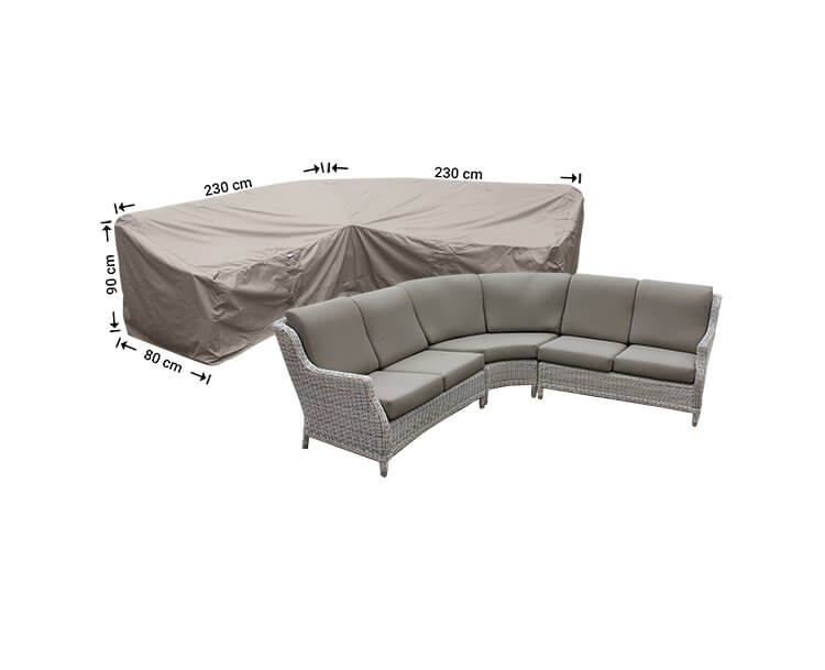 RDLHS230-1XTFE6rWncdWp1 Beschermhoes voor dining hoekbank 230 x 230 x 80 H: 90/65 cm
