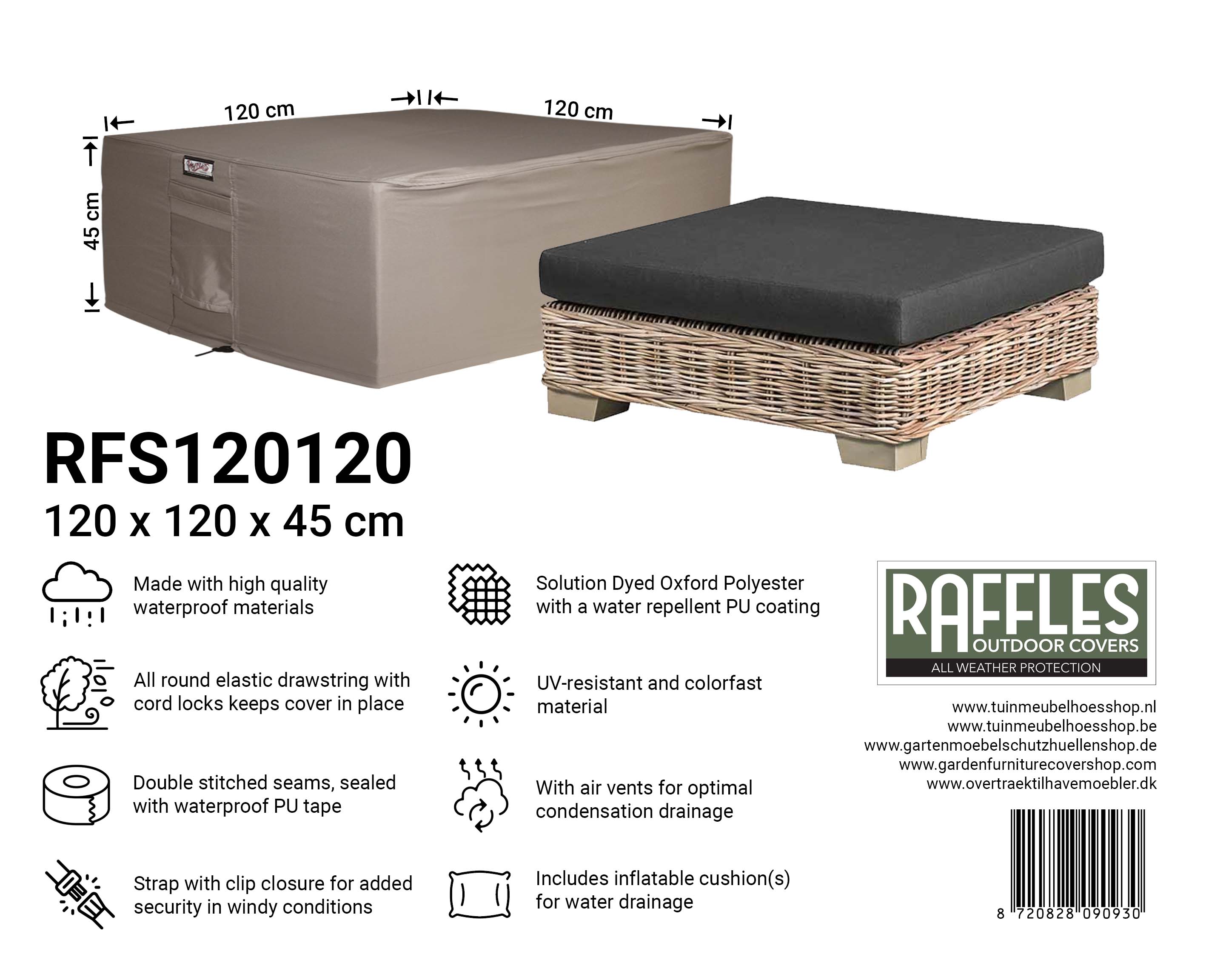 Cover for lounge table, 120 x 120 cm square XL Cover for lounge table, 120 x 120 cm square XL