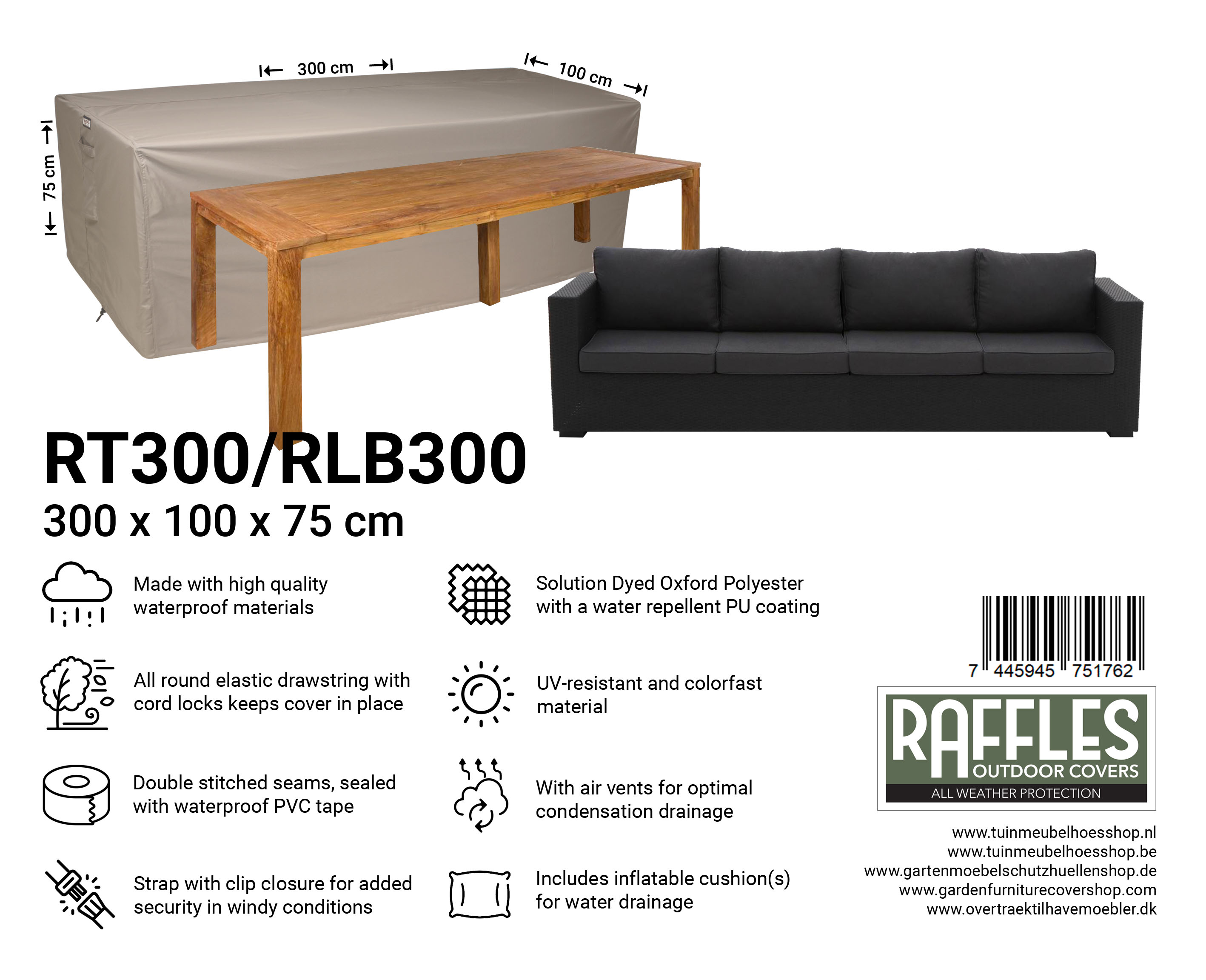 RT300-RLB300_7445945751762-7445945744702b43sK3jjTKIC5 Premium cover for a lounge sofa 300 x 100 H: 75 cm