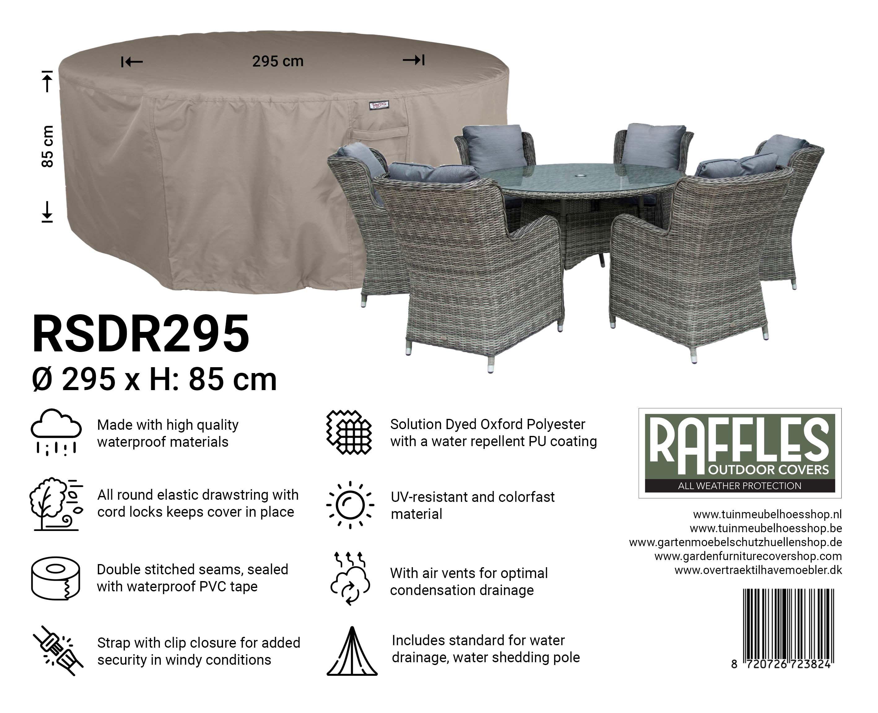 RDSR295_artwork RDSR295 hoes voor ronde set Ø 295 H: 85 cm