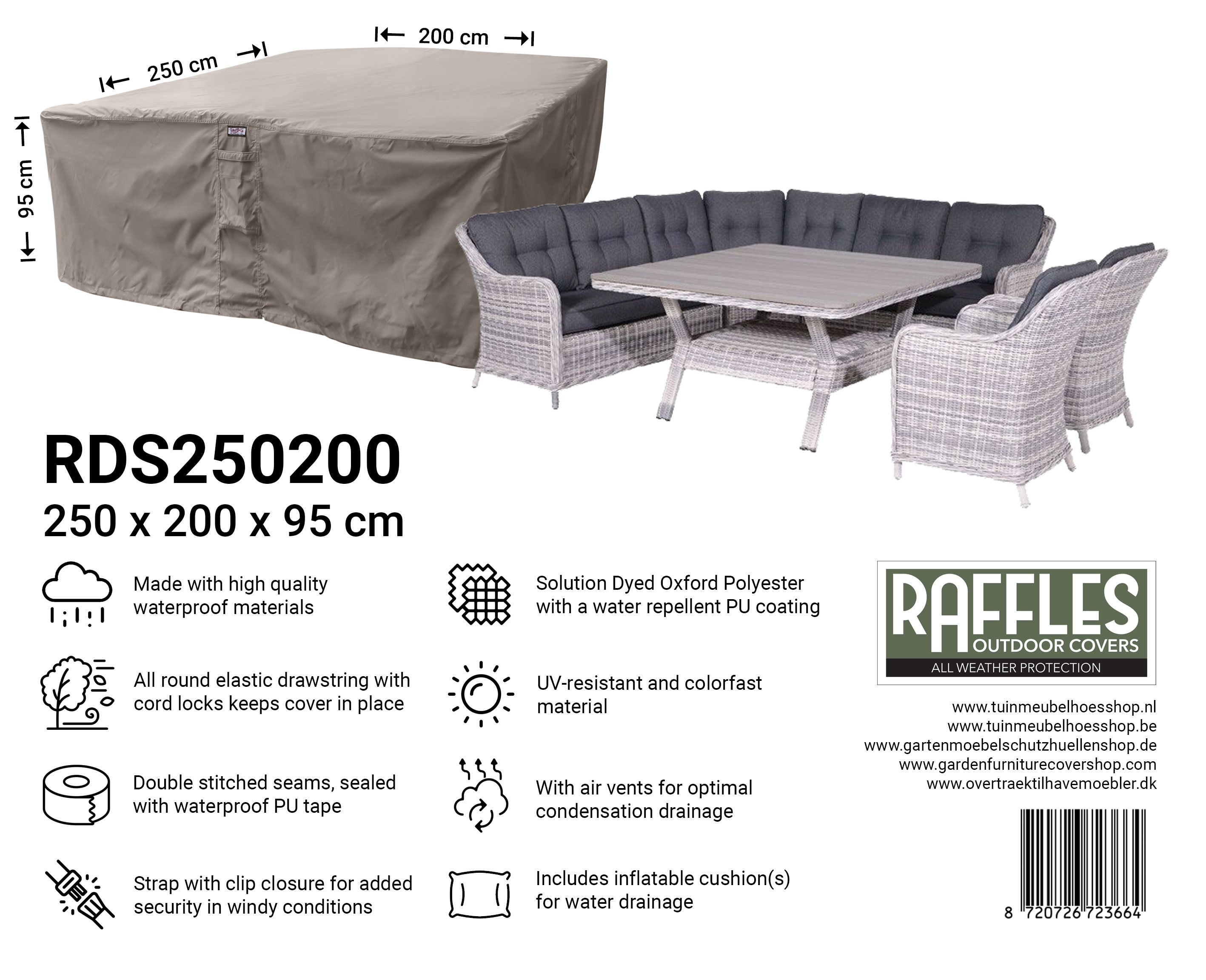 Lounge set garden furniture cover 250 x 200 H: 95 cm Lounge set garden furniture cover 250 x 200 H: 95 cm