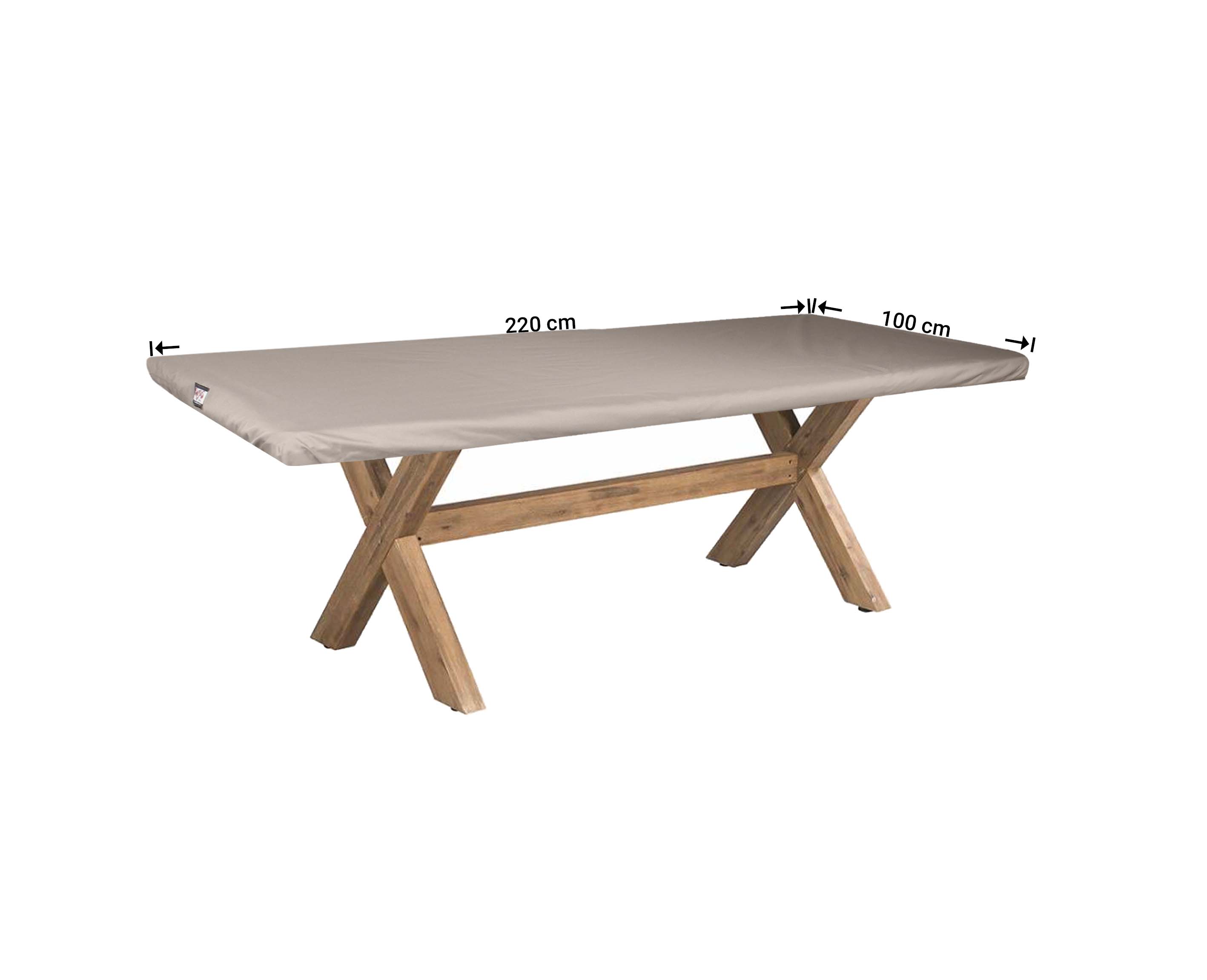 RTT220100_afmetingen Tafelblad hoes 220 x 100 cm
