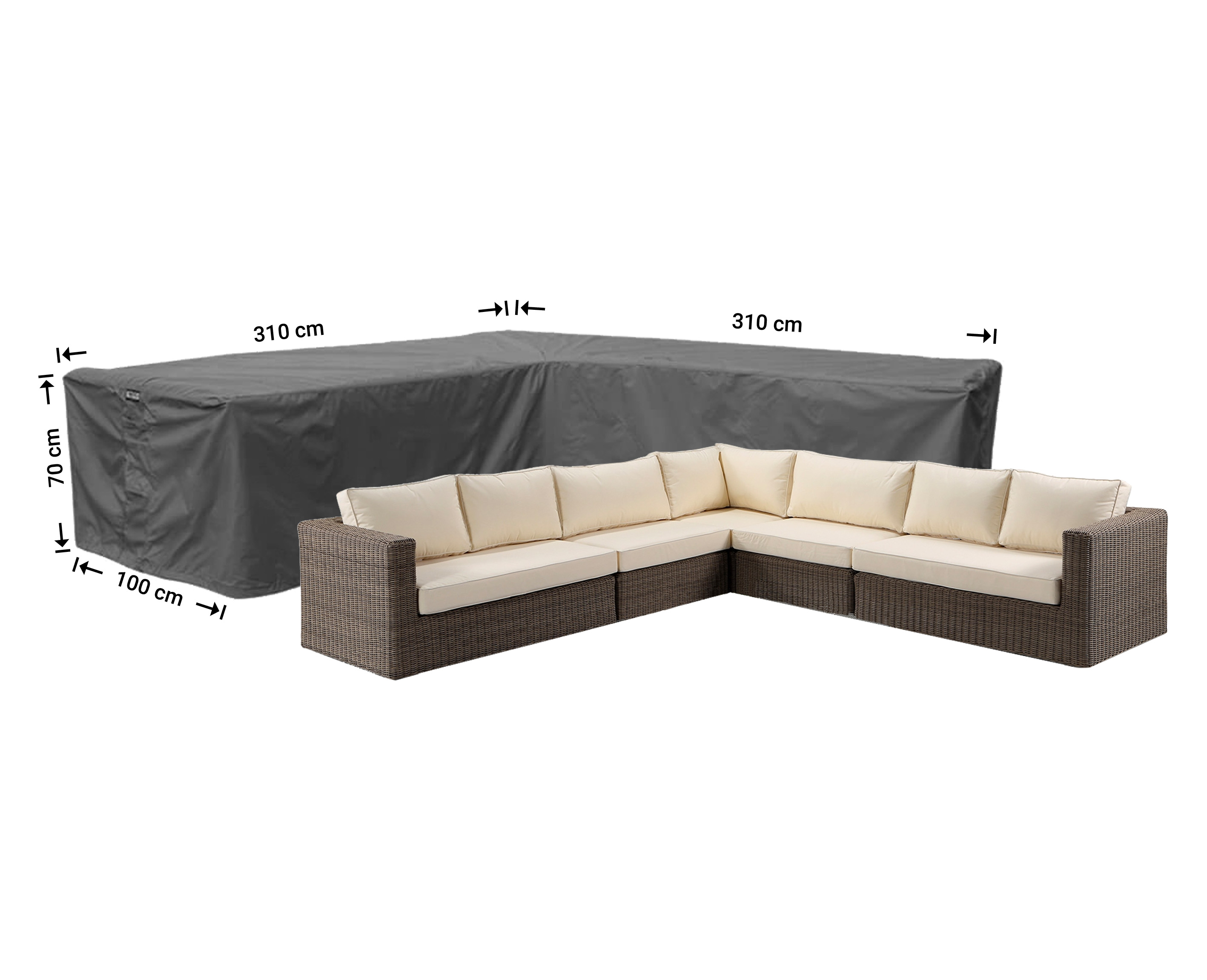 Raffles Covers L-shaped corner sofa covers with equal sides