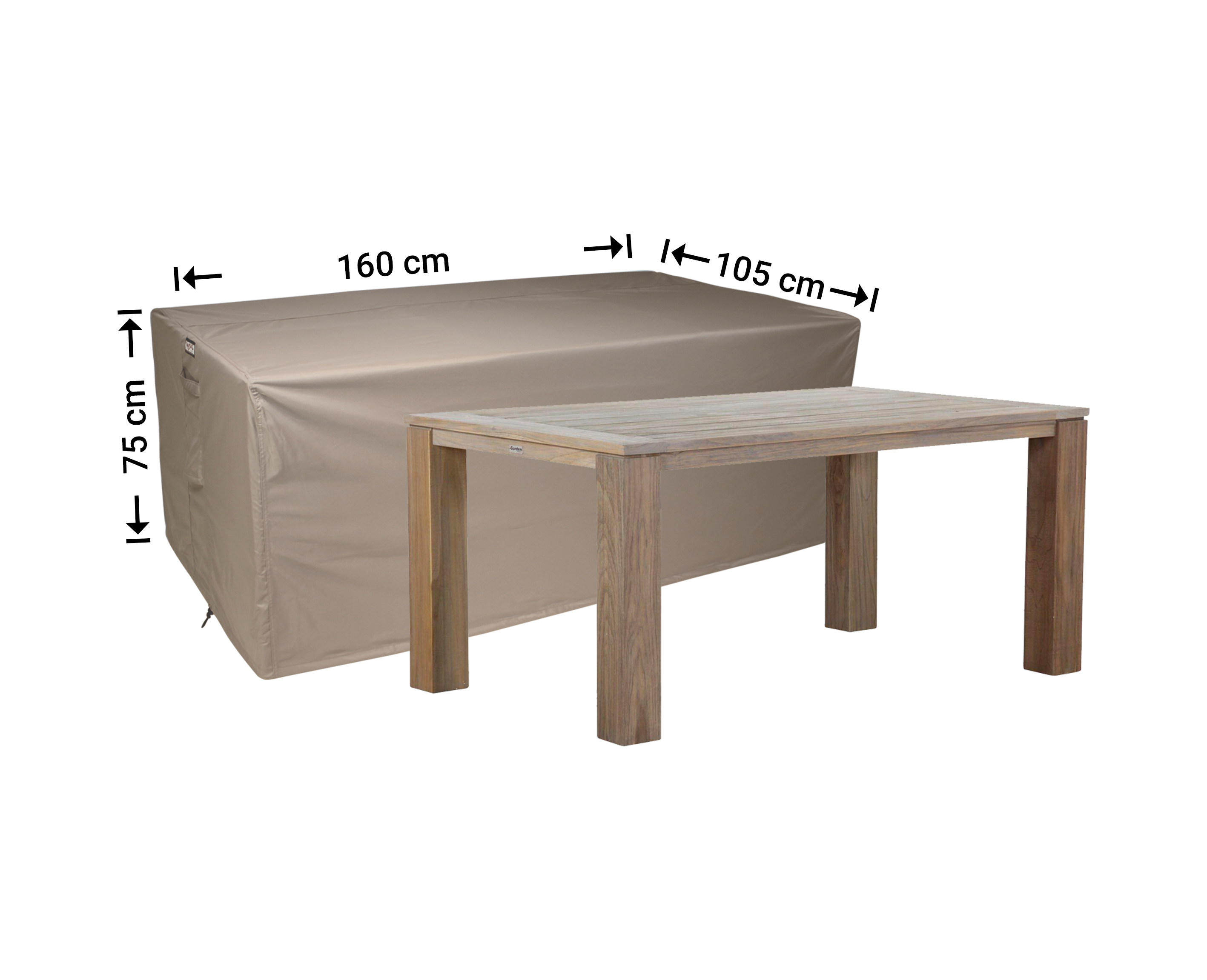 Cover for outdoor table 160 x 105 H: 75 cm