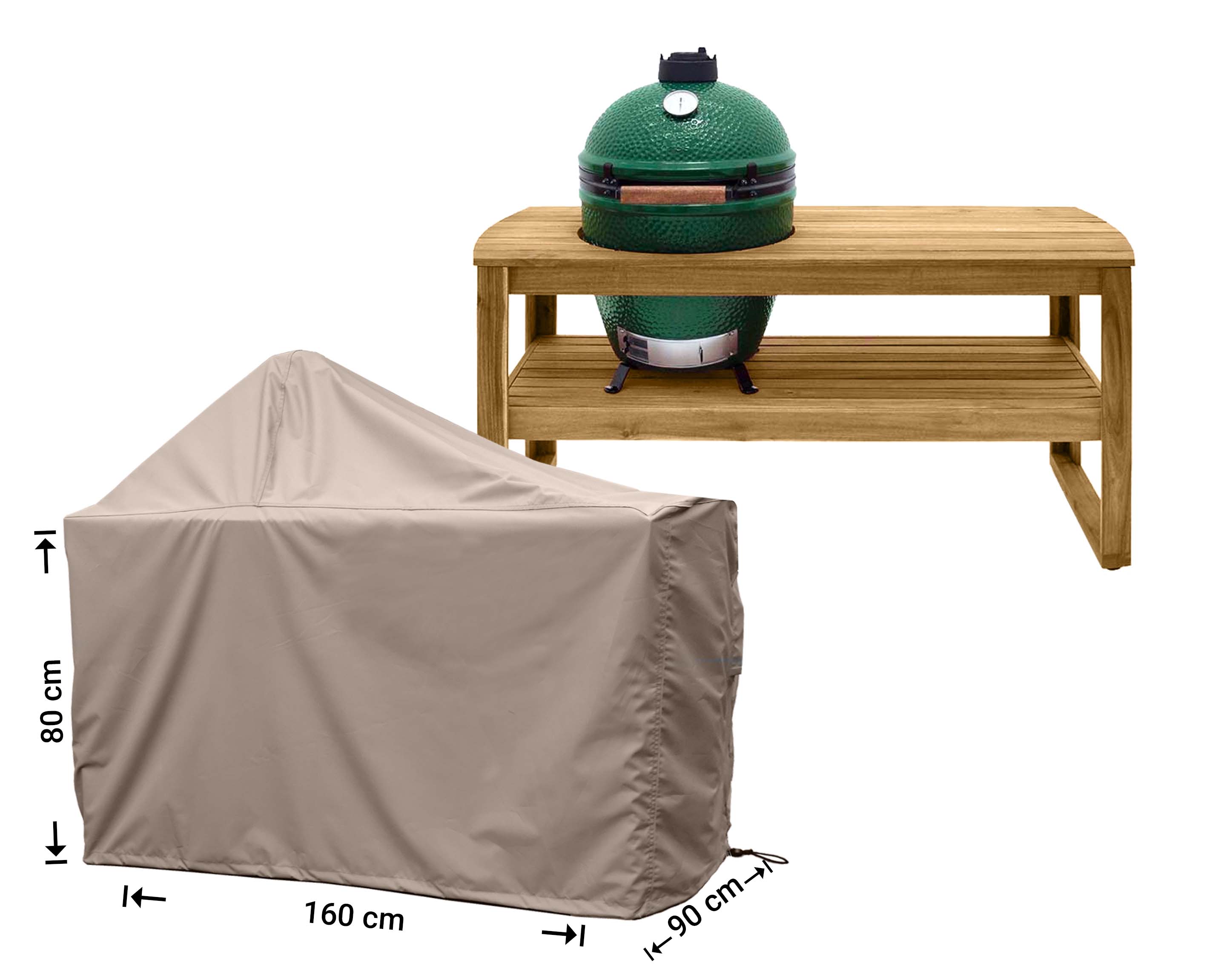 RBGE160_hoes-bbq Big green egg BBQ cover 160 x 90 H: 80 / 140 cm