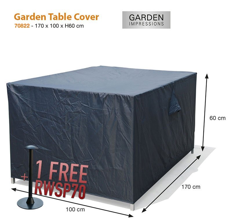 Gardentable cover 170 x 100 H: 60 cm