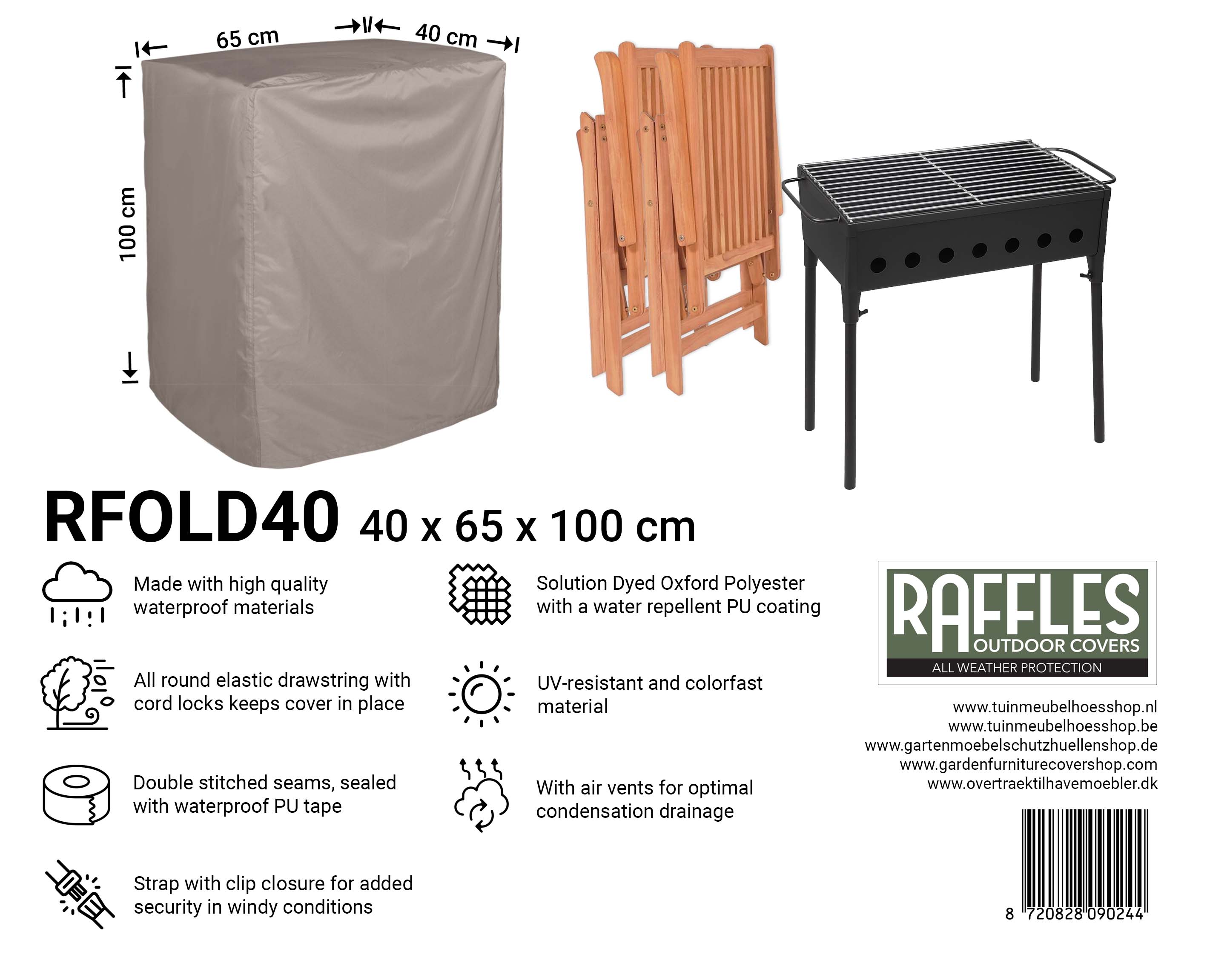 Cover 65 x 40 H: 100 cm for flatbed BBQ or grill