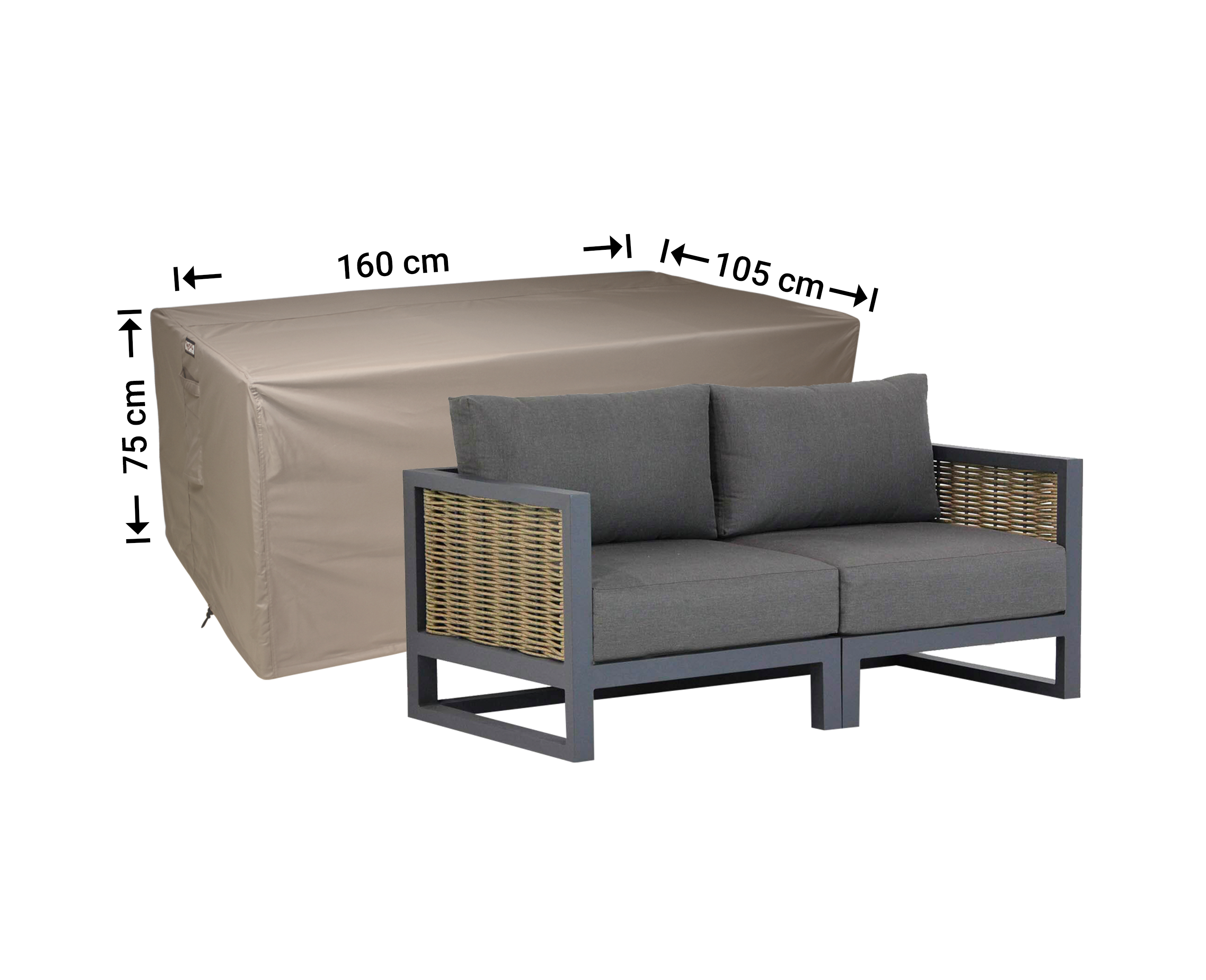 Lounge sofa cover 160 x 105, H: 75 cm