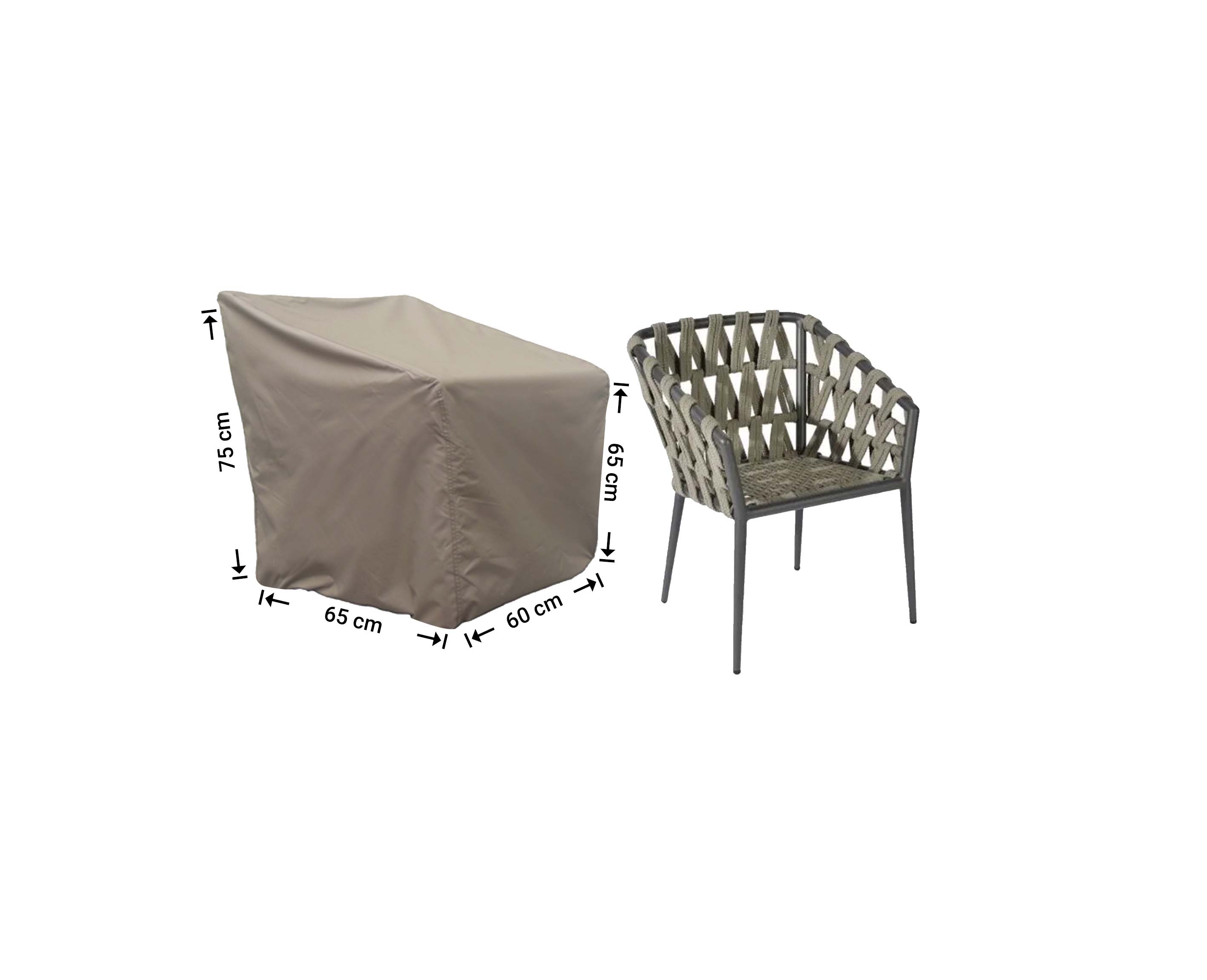 Cover for small garden chair 65 x 65 H: 75/60 cm