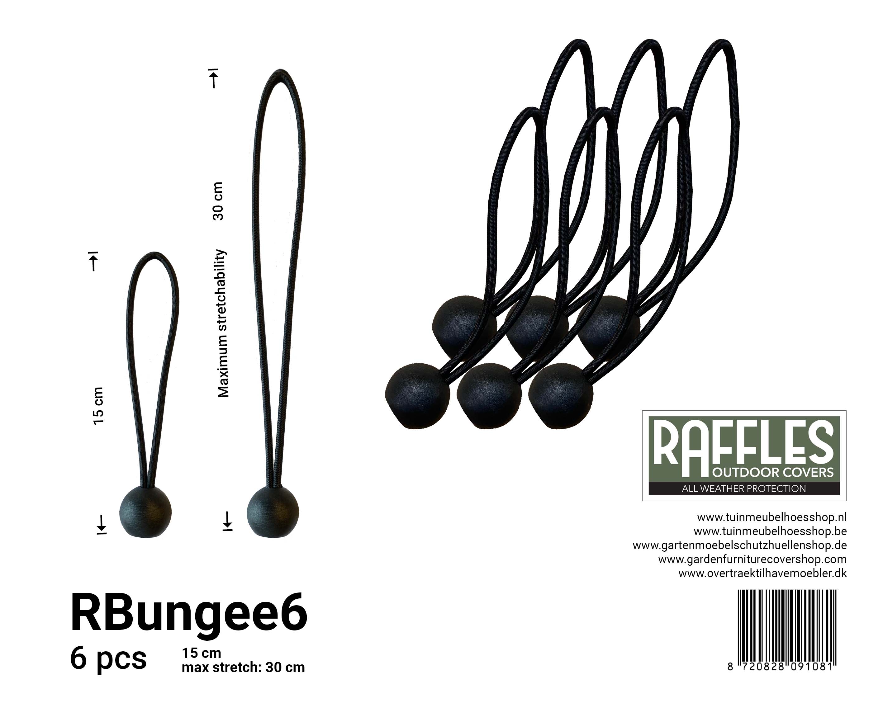 Bungee ball cord 15 / 30 cm