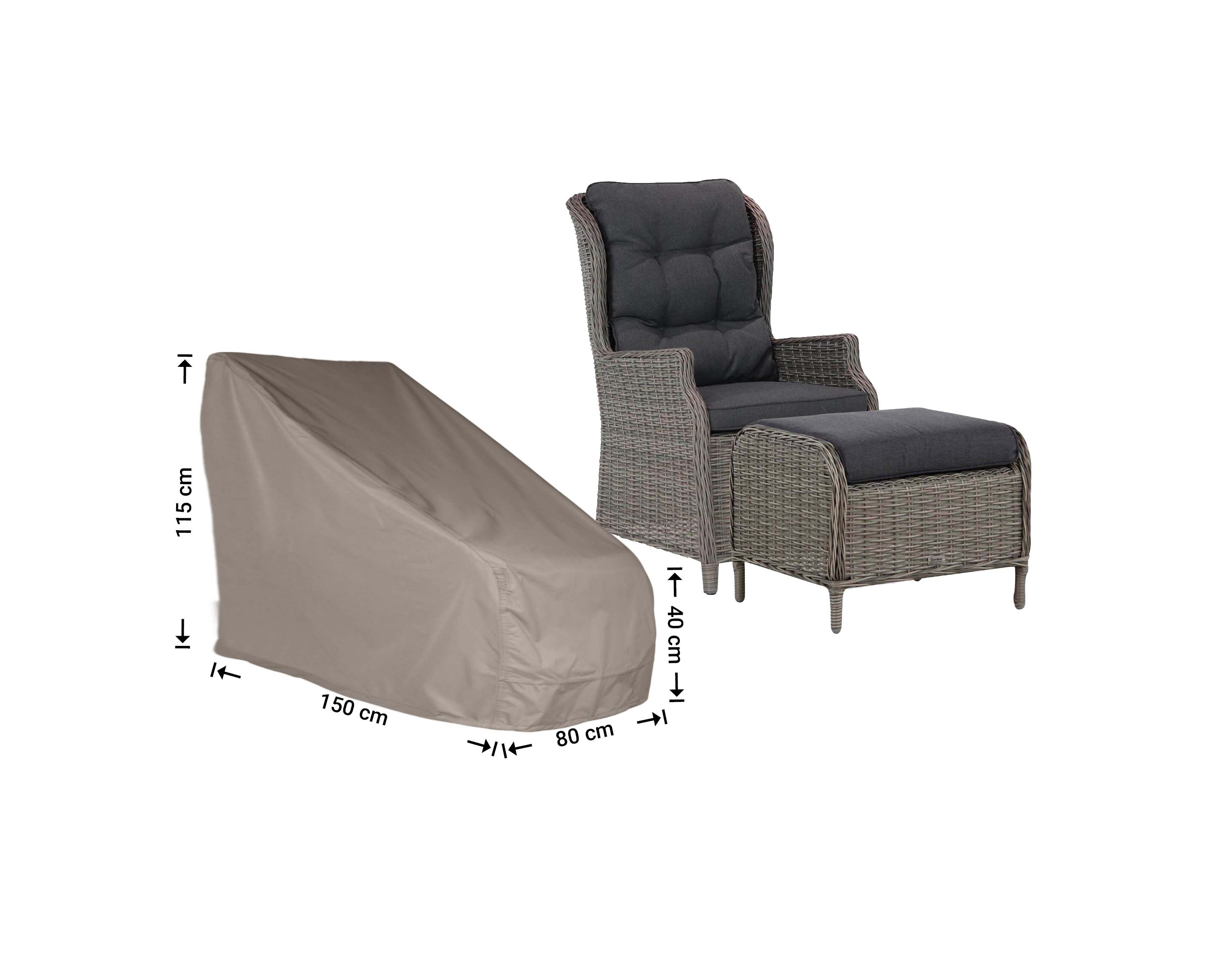 RADJC150_hoes-afmeting-meubelq9r9fUQKbSVxw Protection cover for outdoor chair + footstool 150 x 80 H: 115 / 40 cm