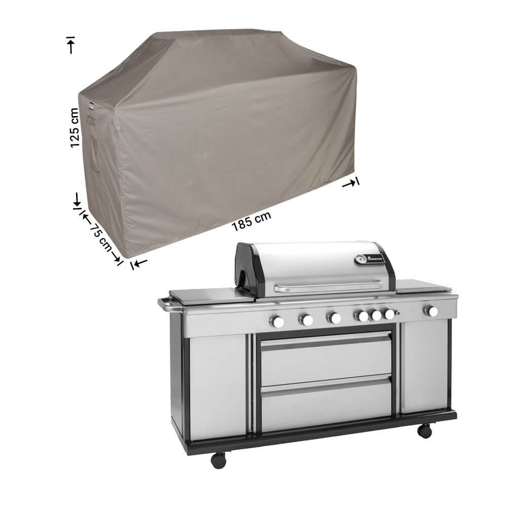 Universal cover for barbecue 185 x 75 H: 125 / 115 cm