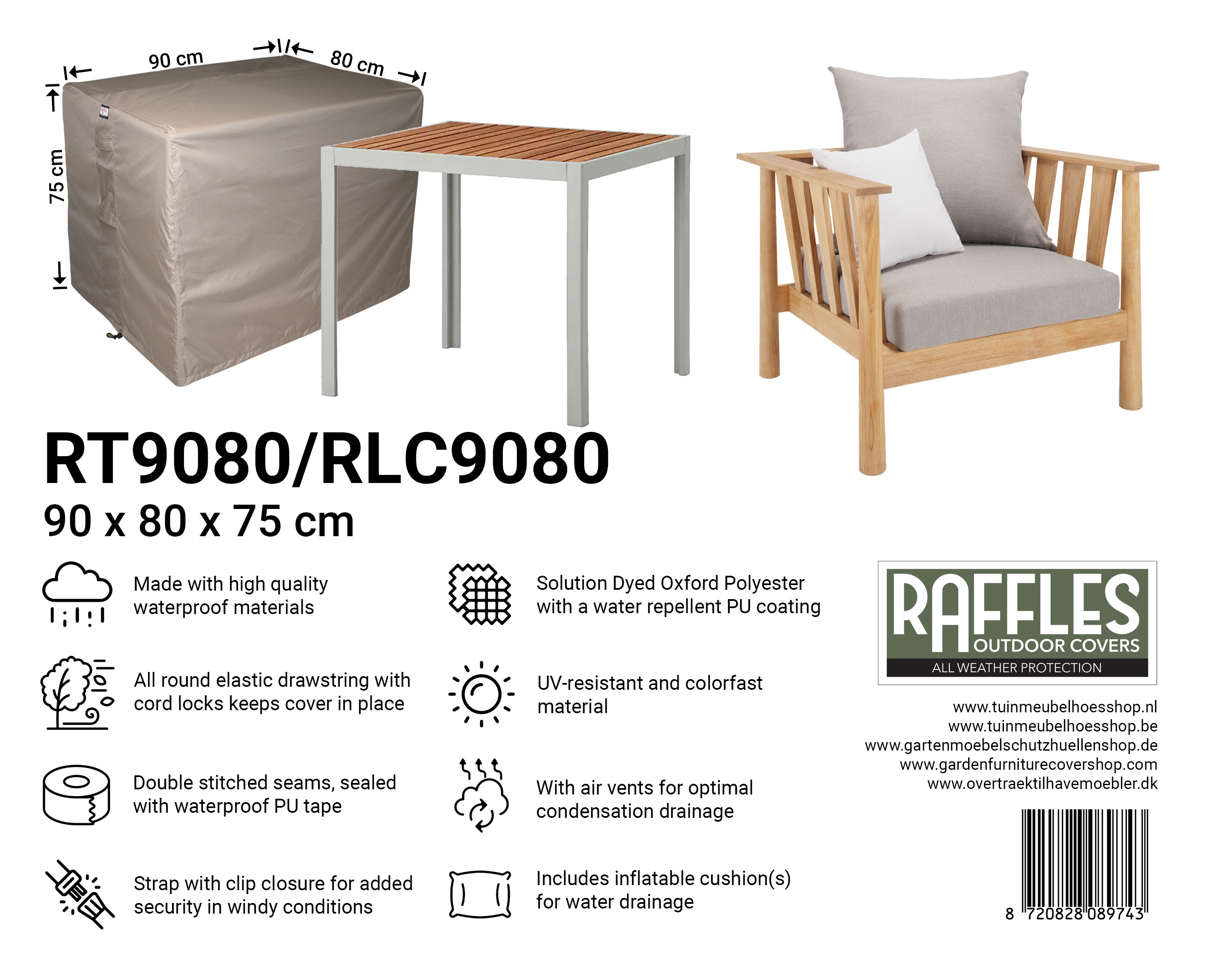 Lounge chair cover 90 x 80 H: 75 cm Lounge chair cover 90 x 80 H: 75 cm