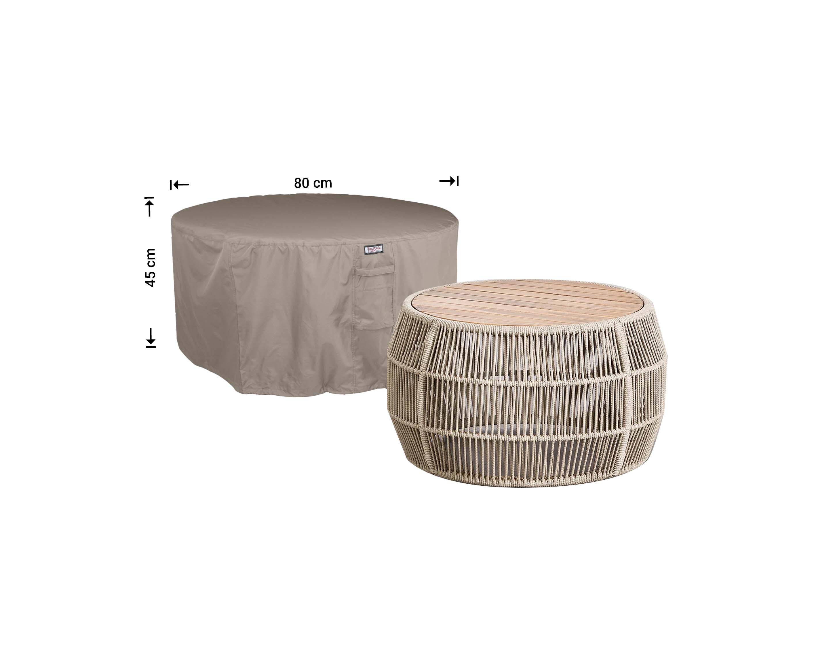 Cover round table diam.: 80 H: 45 cm Cover round table diam.: 80 H: 45 cm