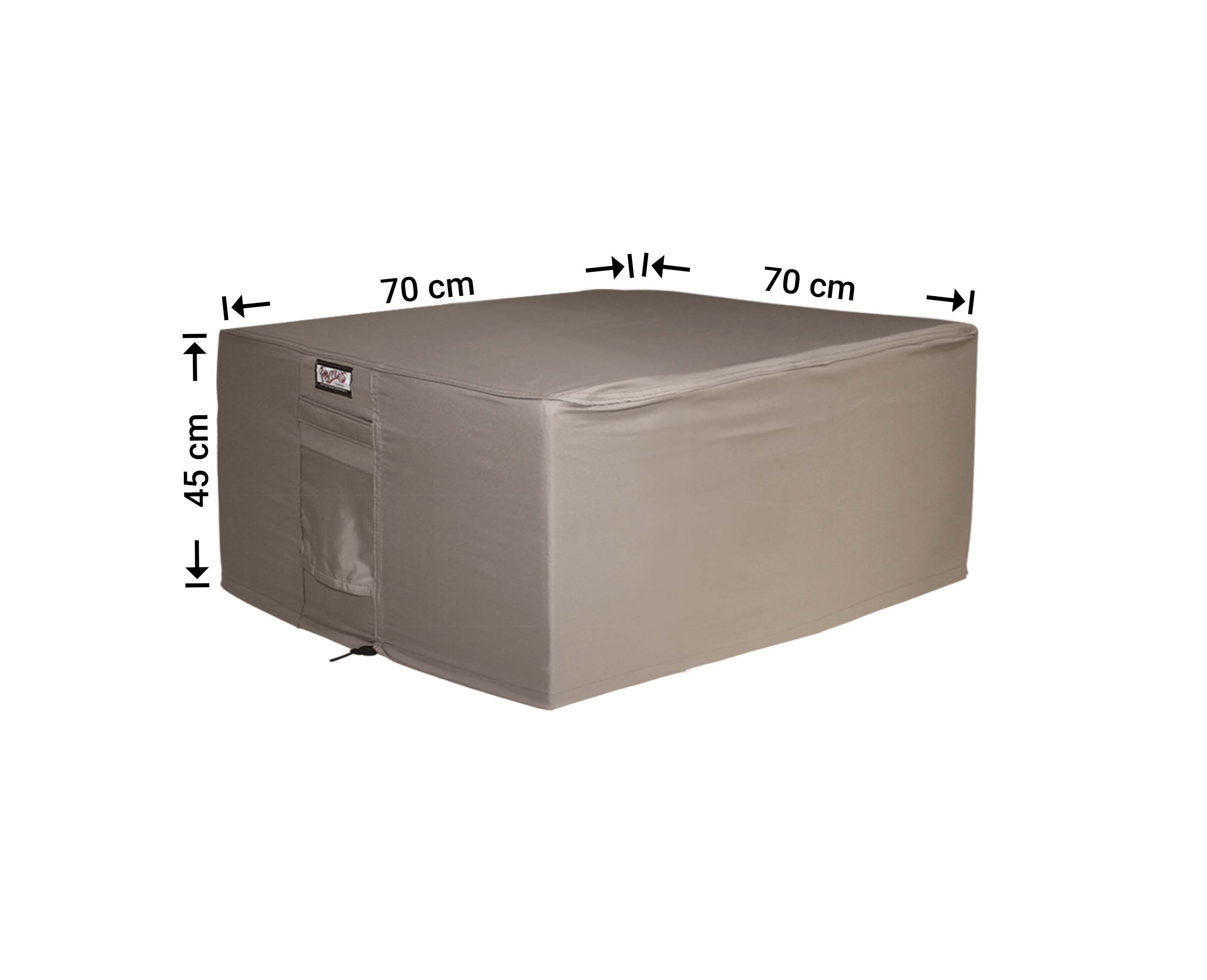 RFS7070_Hoes-afmetingen Beschermhoes voor hocker 70 x 70 H: 45 cm