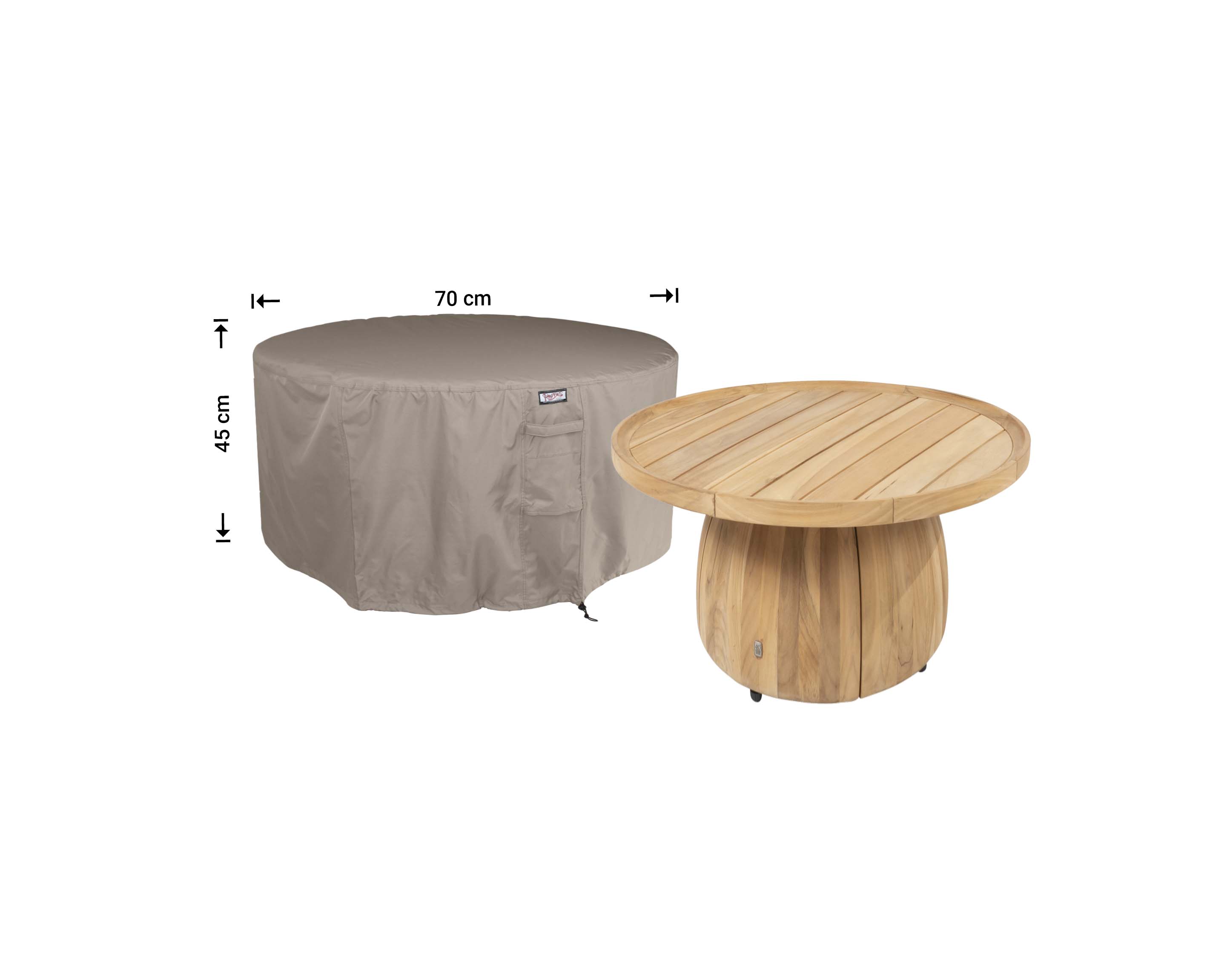 Protective cover sidetable diam.: 70 H: 45 cm Protective cover sidetable diam.: 70 H: 45 cm