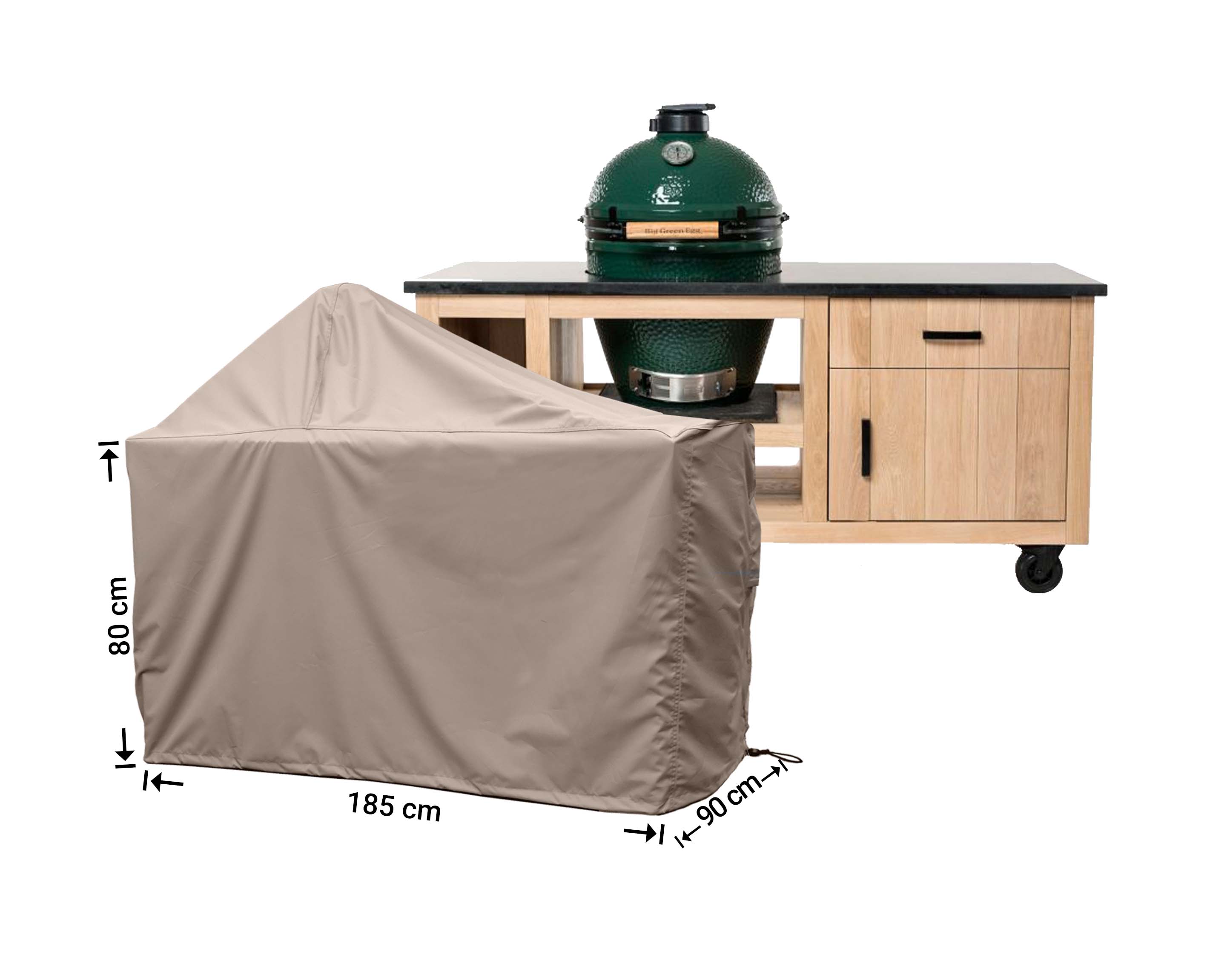 Big green egg BBQ protective cover 185 x 90 H: 80 / 140 cm