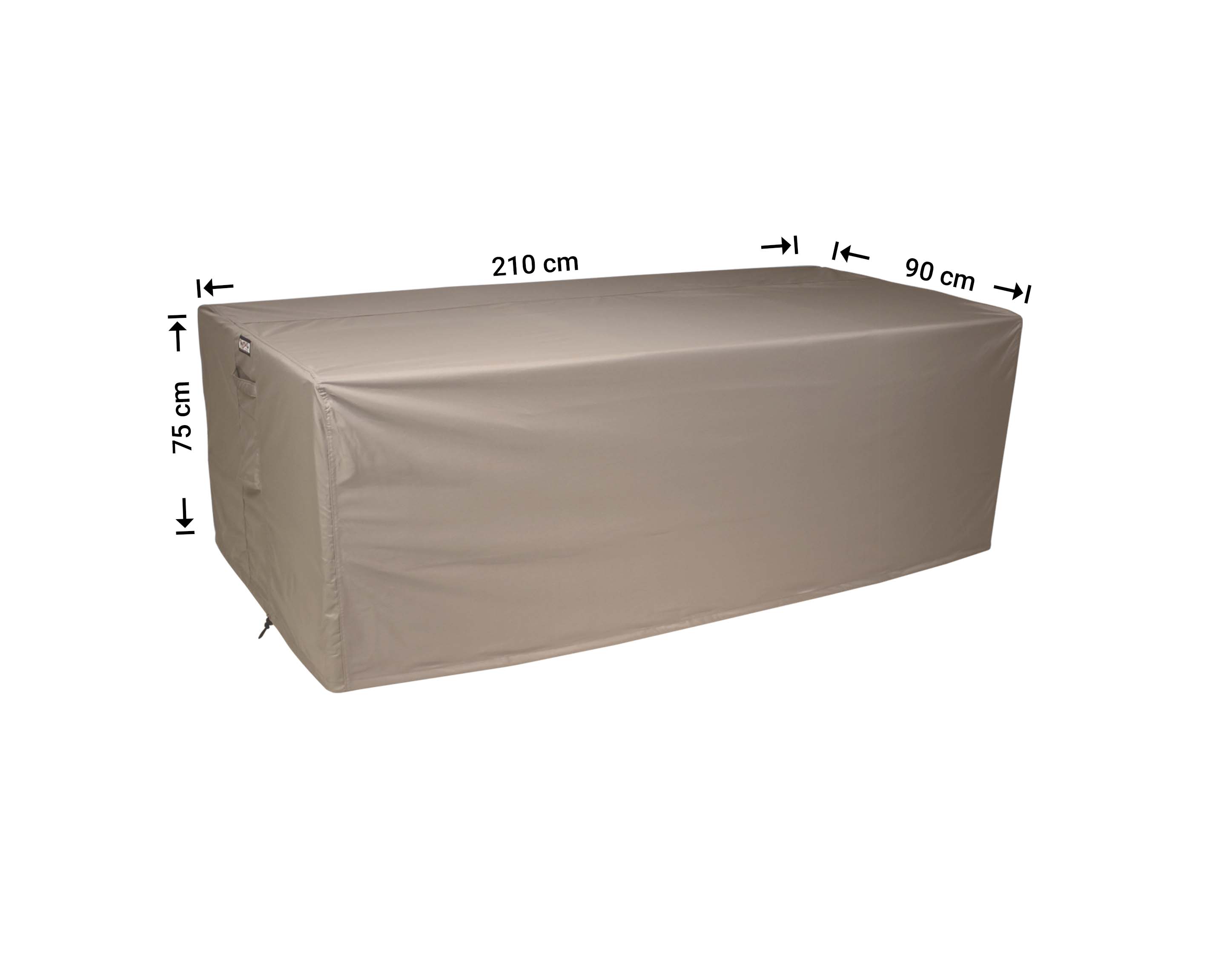 RLB210small_hoes-afmetingen Garden sofa cover 210 x 90 H: 75 cm