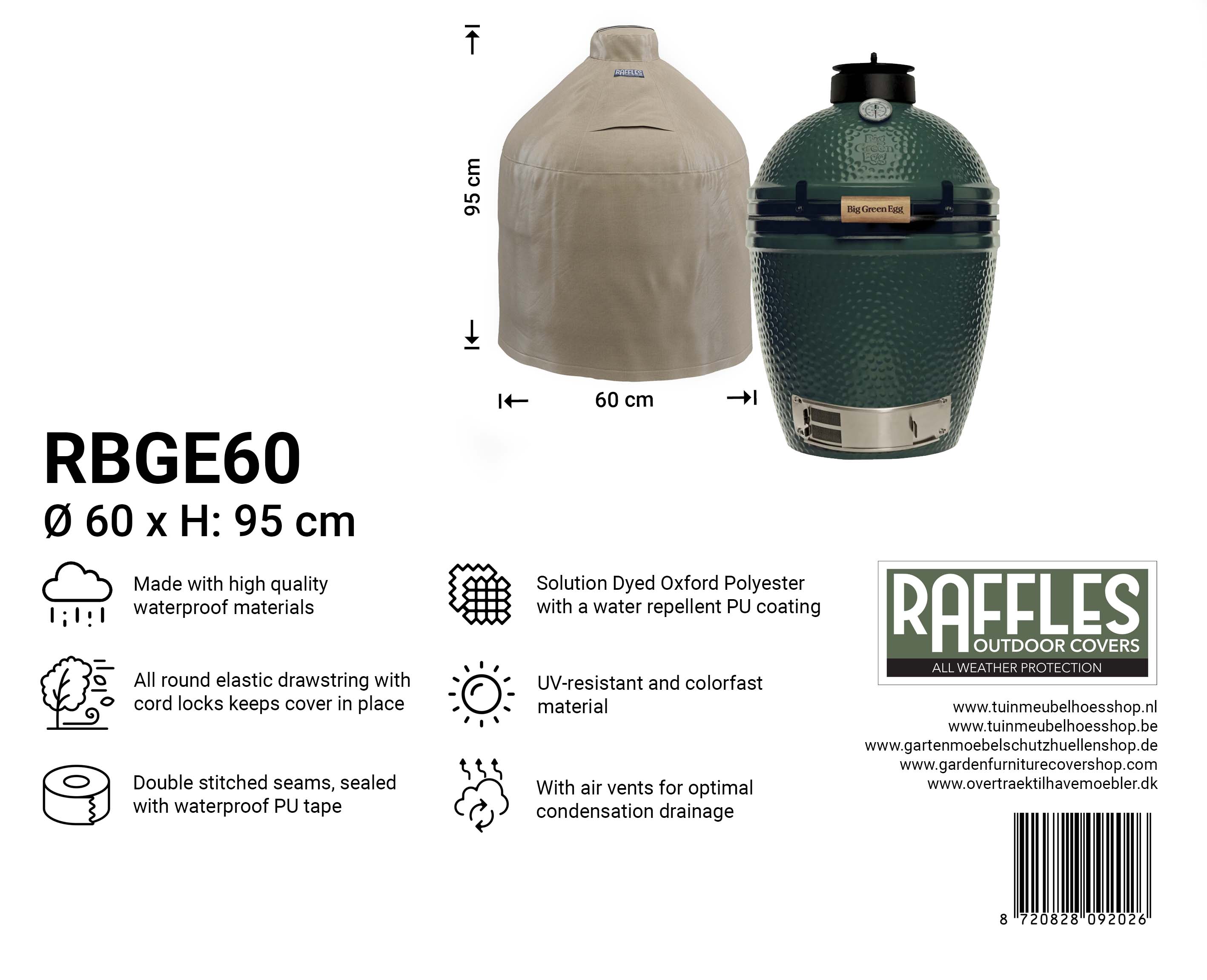 Cover diameter 60 cm for Big Green Egg Large or Kamado