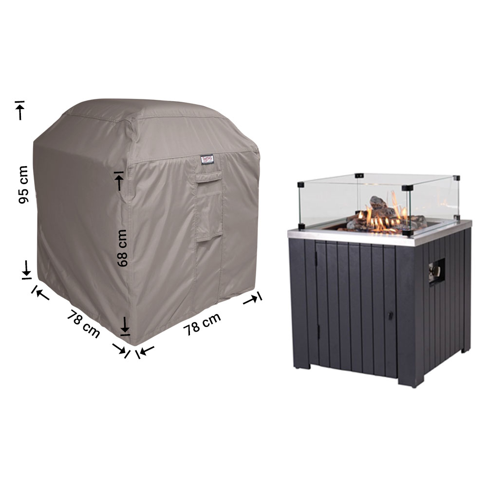 Square fire pit cover 78 x 78 H: 68/95 cm