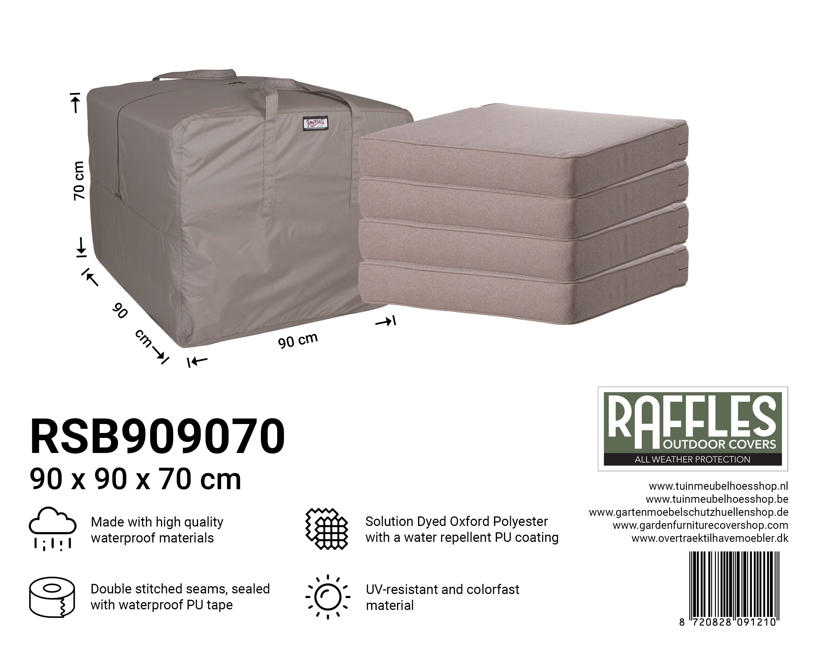 RSB909070_8720828091210 Storage bag for outdoor cushions 90 x 90 H: 70 cm