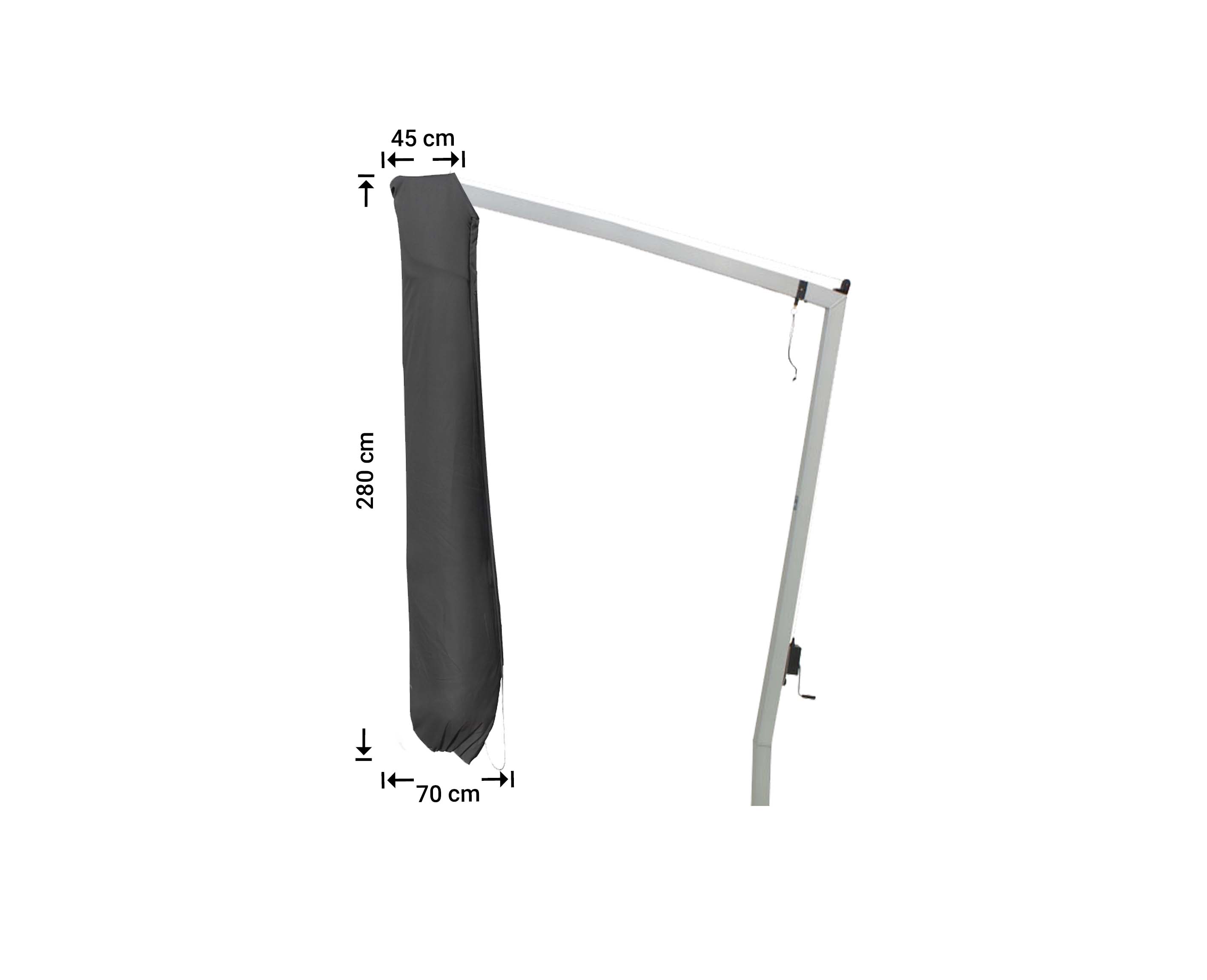 Cover for a hanging parasol, H: 280 cm