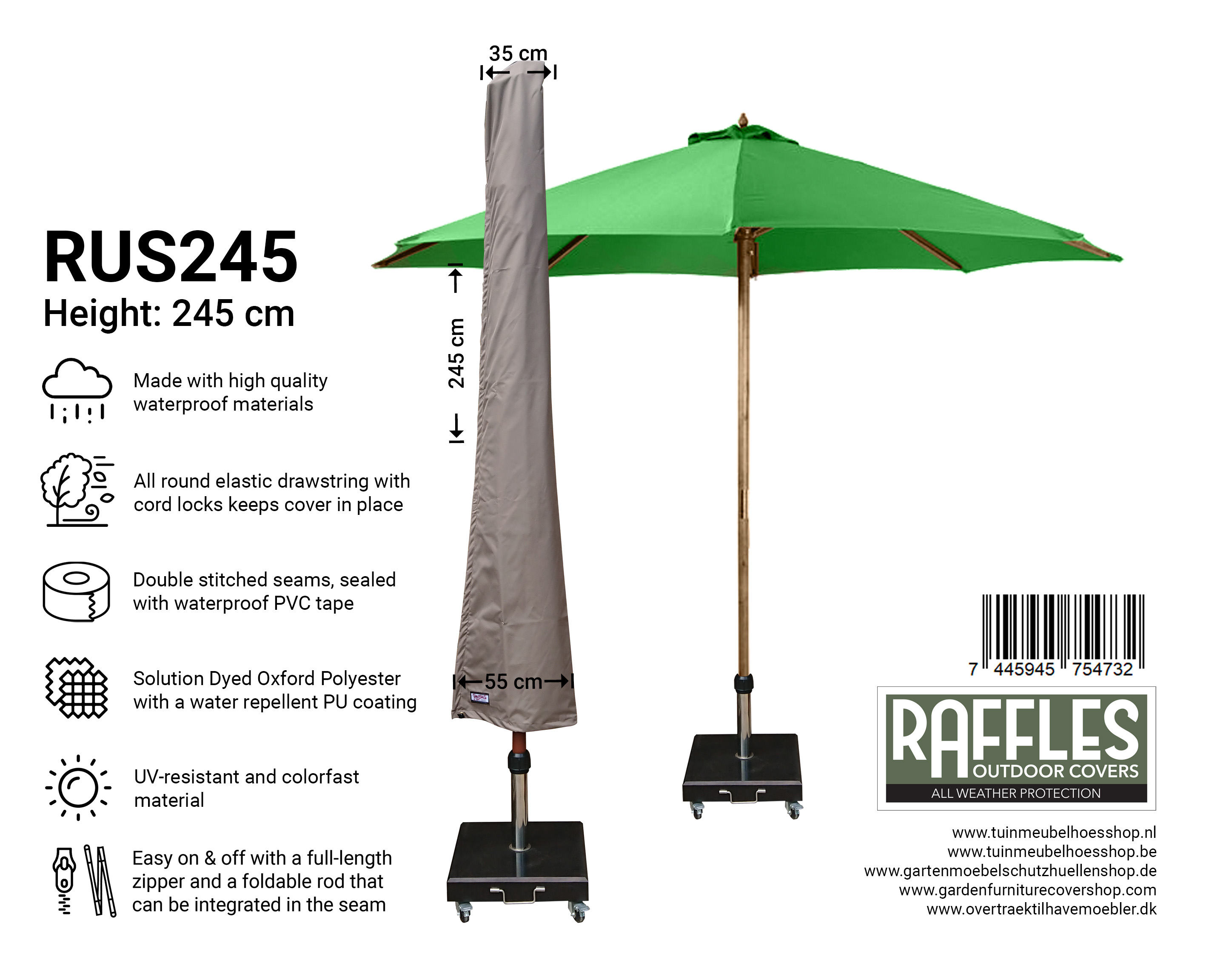 RUS245 parasolhoes 245 cm