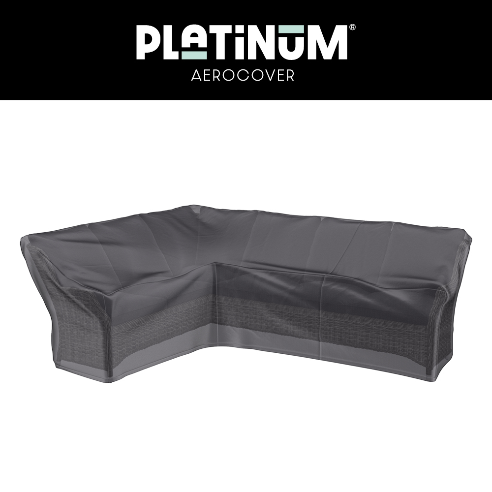 L-shape cover 355 x 275 x 100 H: 90 - 65 cm, high model lounge sofa, left
