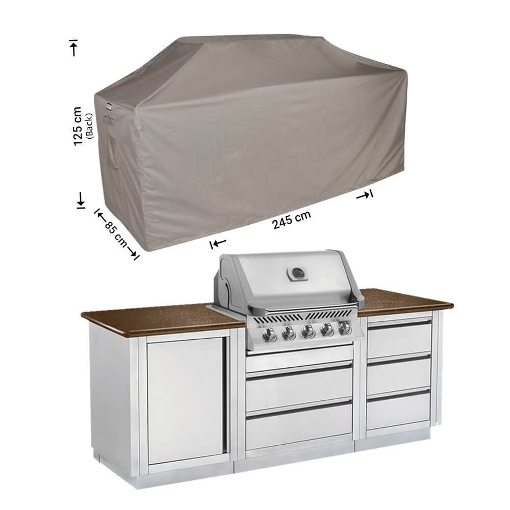Protection cover for outdoor kitchen 245 x 85 H: 125 / 115 cm