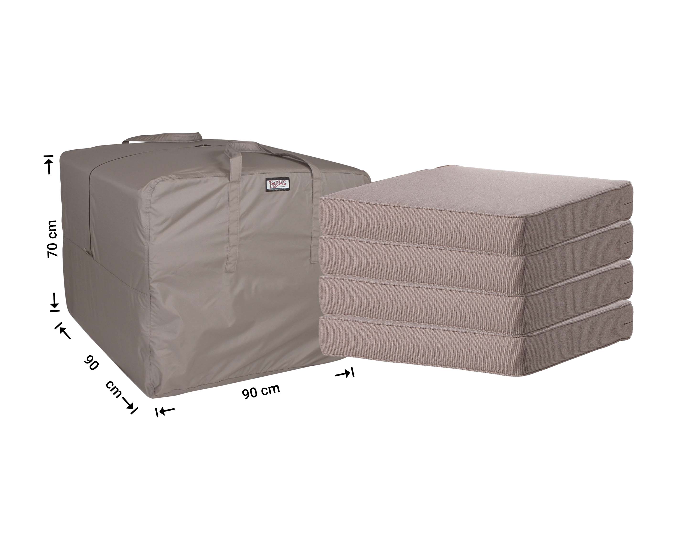 Storage bag for outdoor cushions 90 x 90 H: 70 cm
