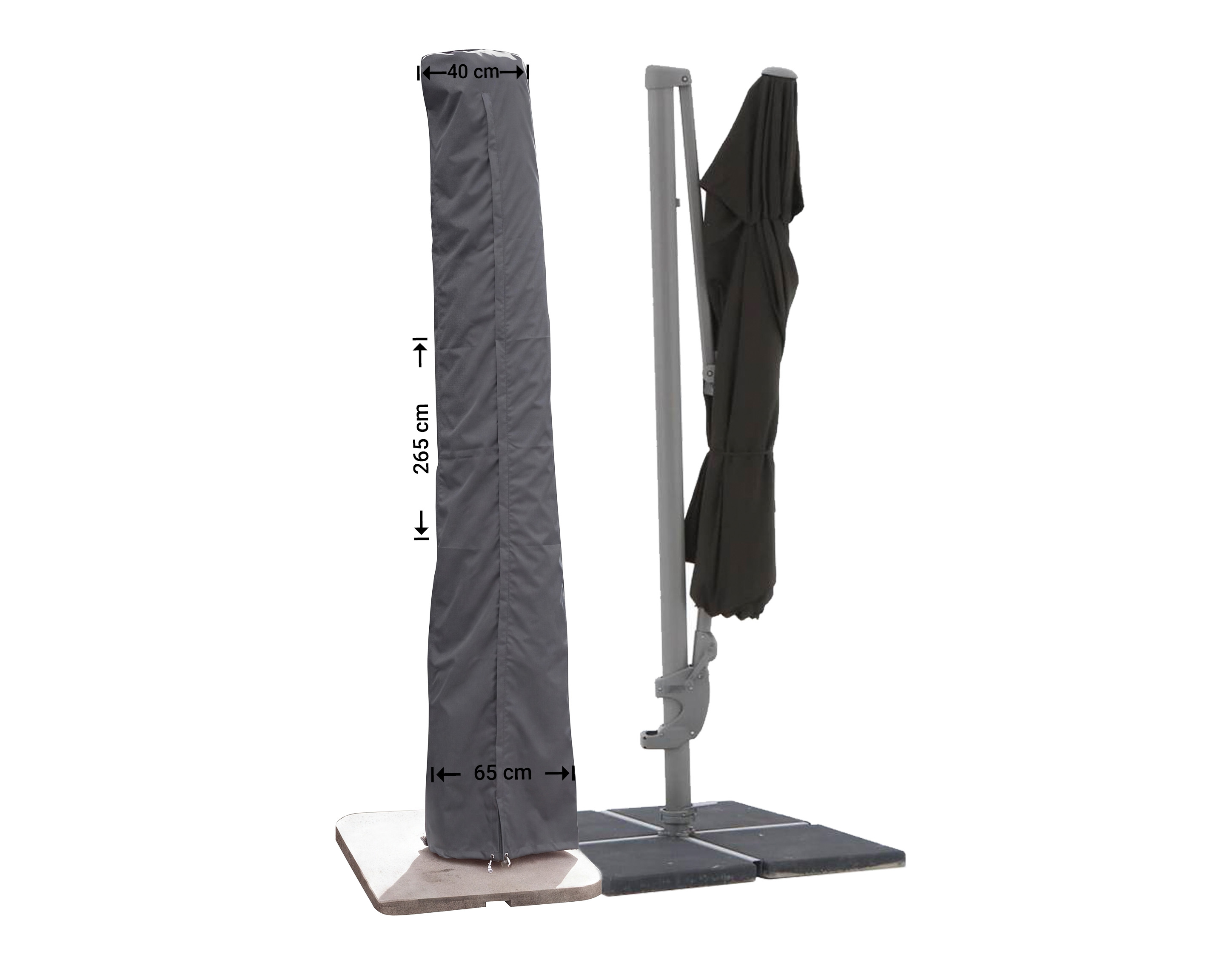 Raffles Covers parasol cover for centre pole and cantilever parasols