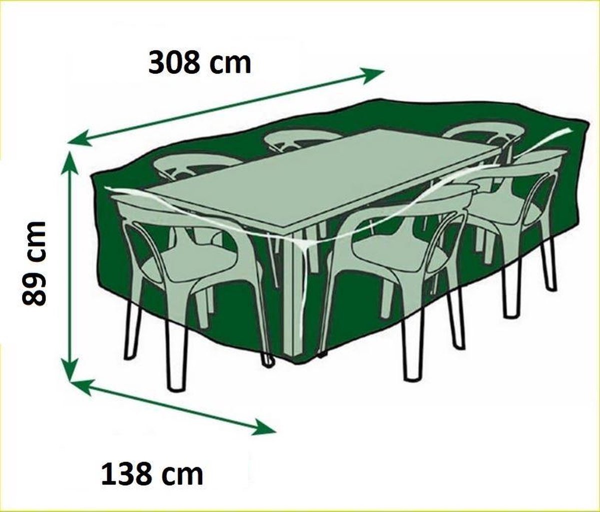 Garden furniture protection cover 308 x 138 H: 89 cm Garden furniture protection cover 308 x 138 H: 89 cm
