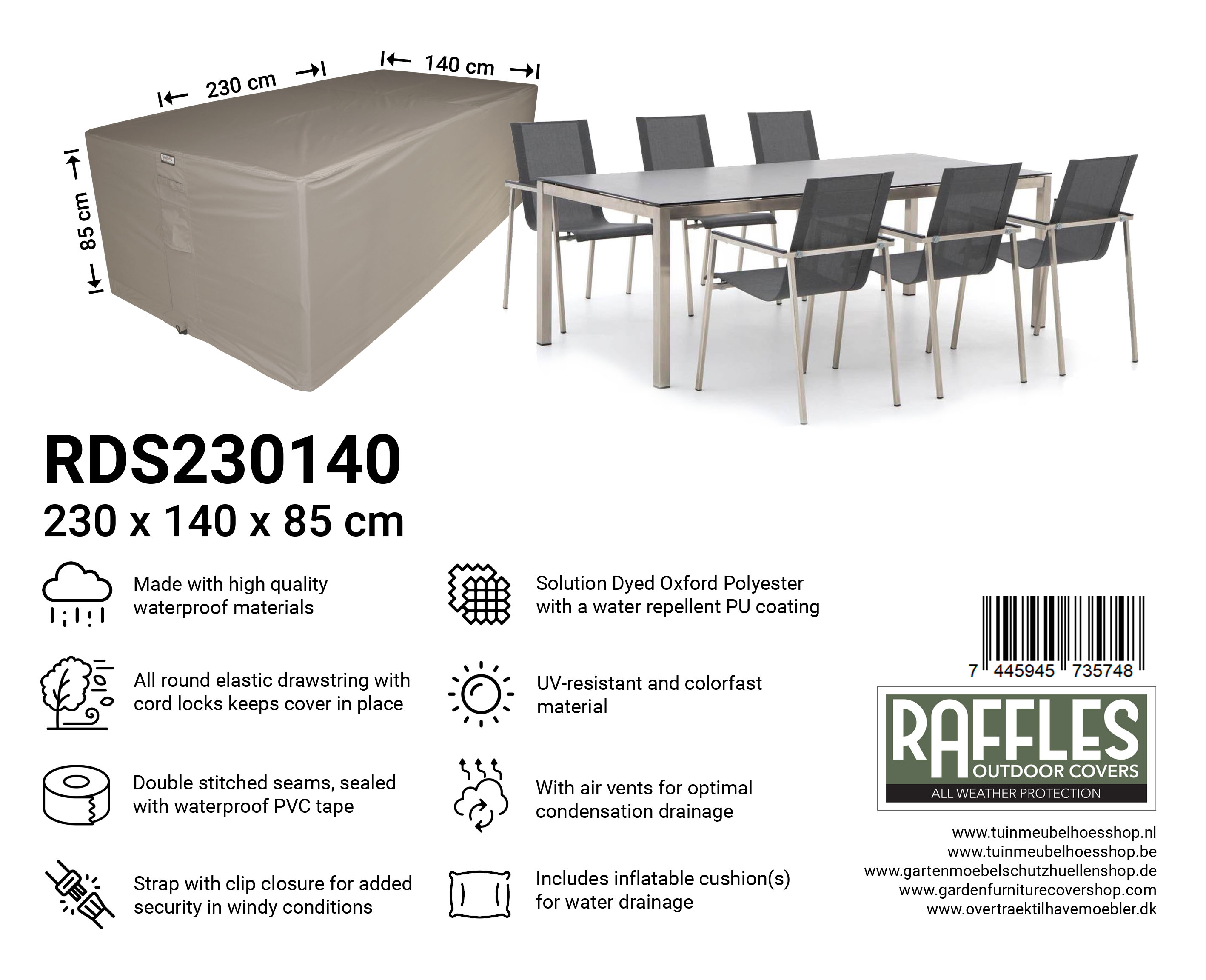 RDS230140_7445945735748MolMurEHf9chv Garden furniture protection cover 230 x 140 H: 85 cm
