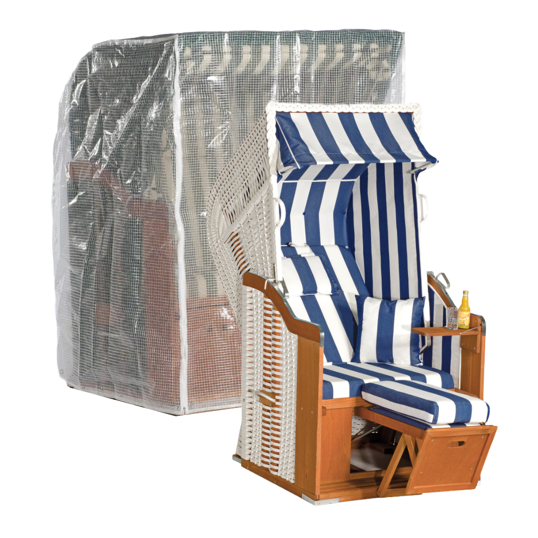 Transparant cover 100 x 110 H: 156 cm 1-seater beach chair 
