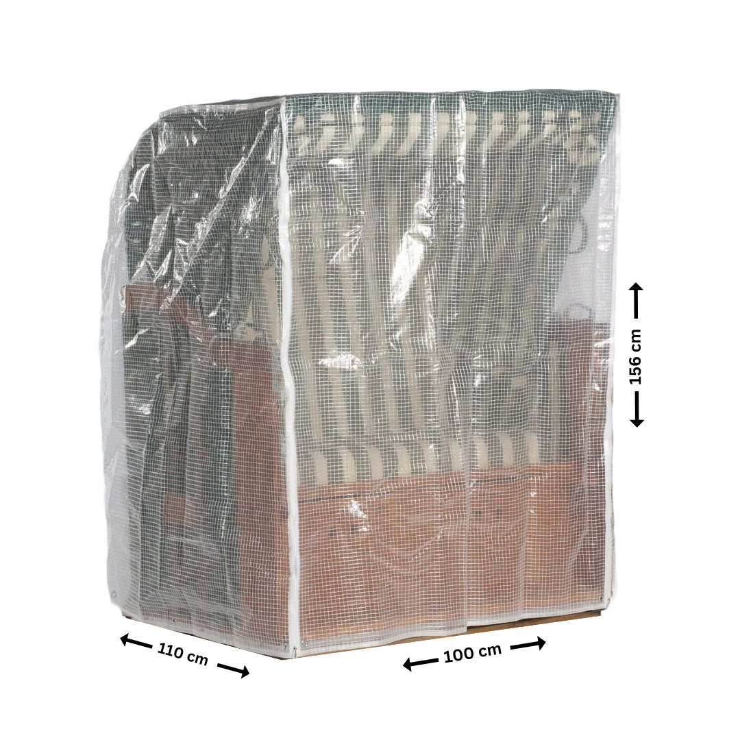 Transparant cover 100 x 110 H: 156 cm 1-seater beach chair 